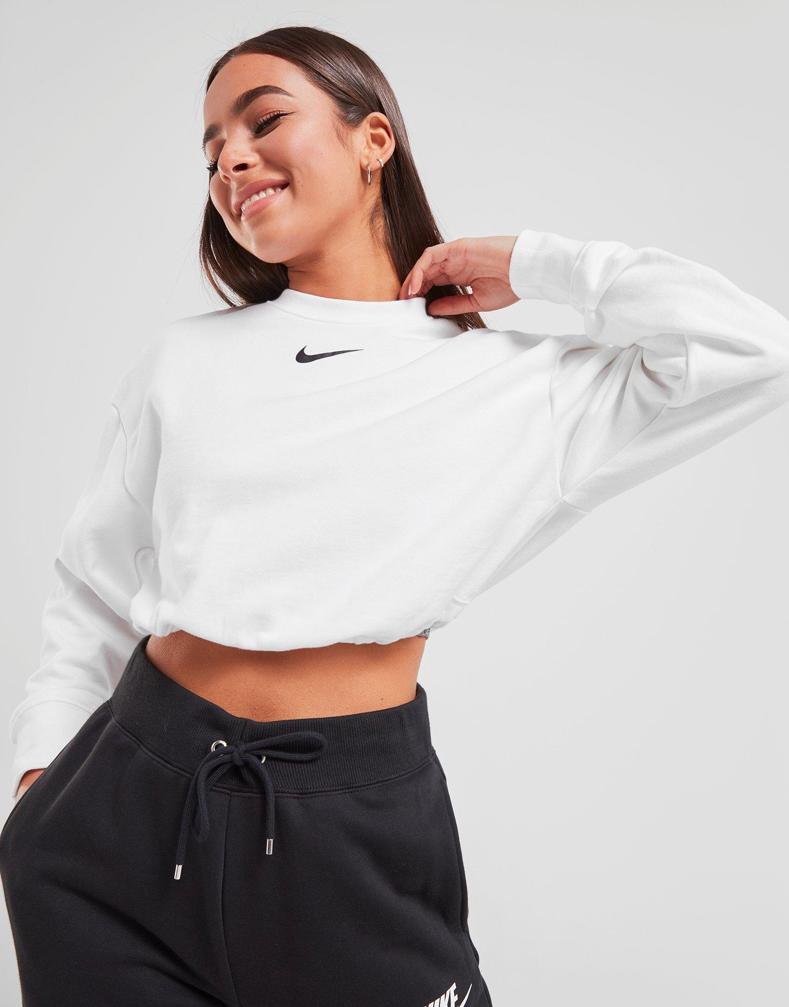 nike swoosh crop crew sweater ladies