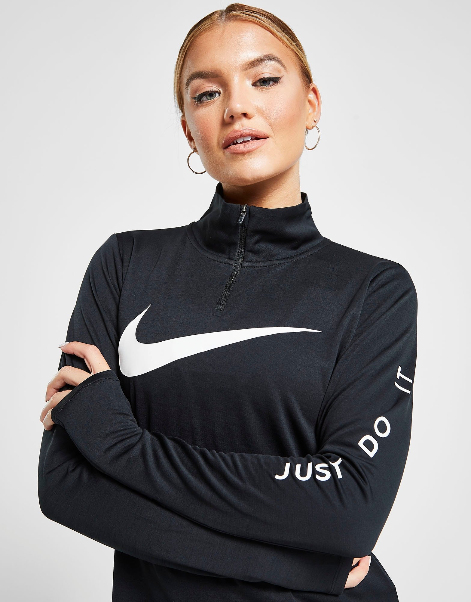 Buy Black Nike Running Swoosh 1/4 Zip Top | JD Sports | JD Sports Ireland