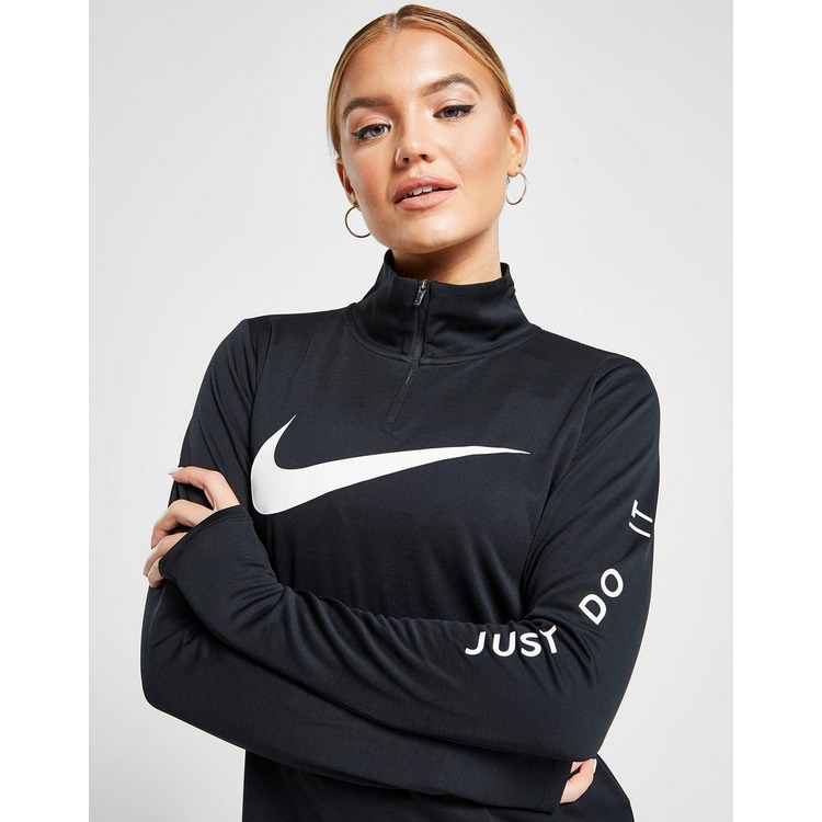 Buy Black Nike Running Swoosh 1/4 Zip Top | JD Sports | JD Sports Ireland