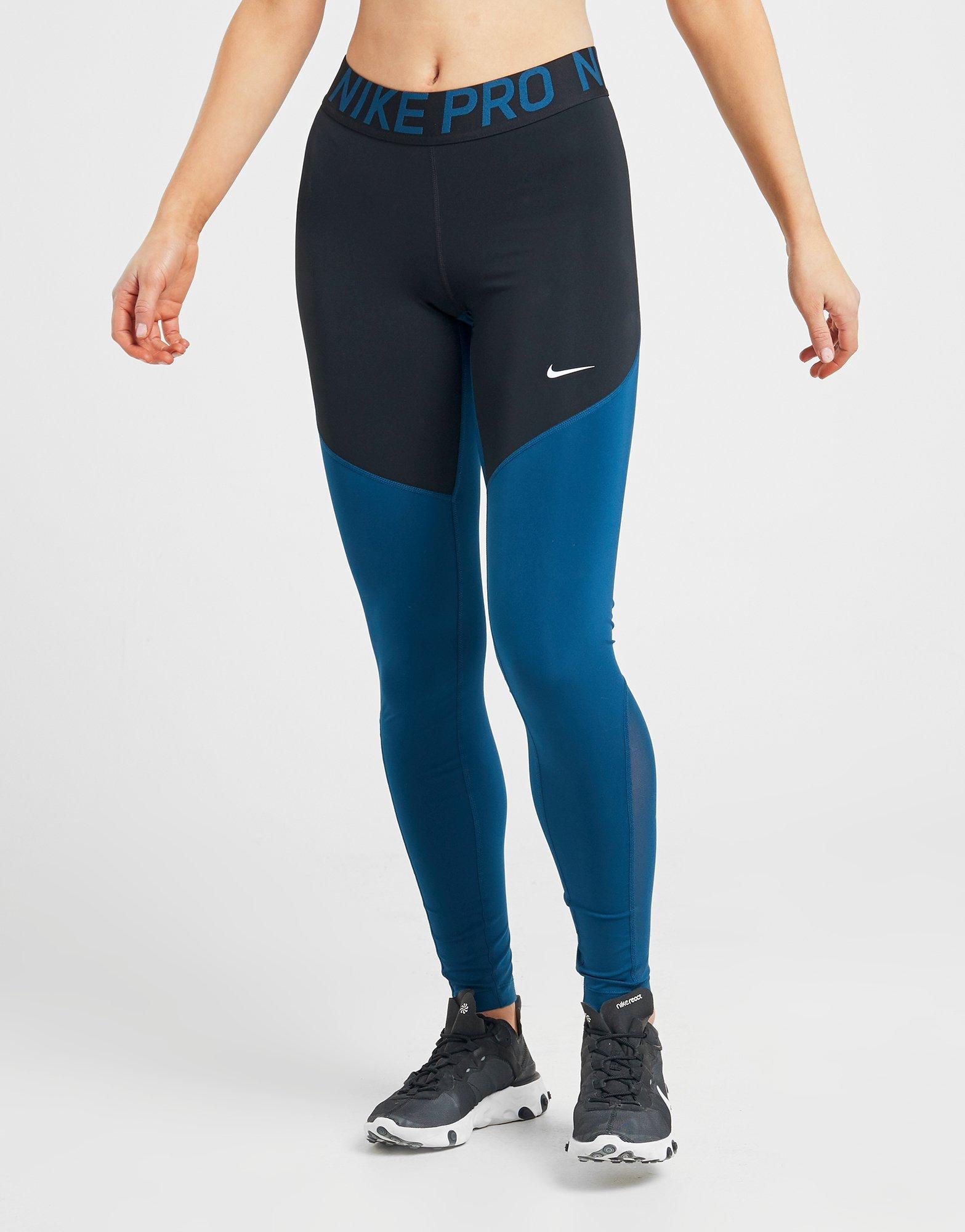 nike pro tights blue