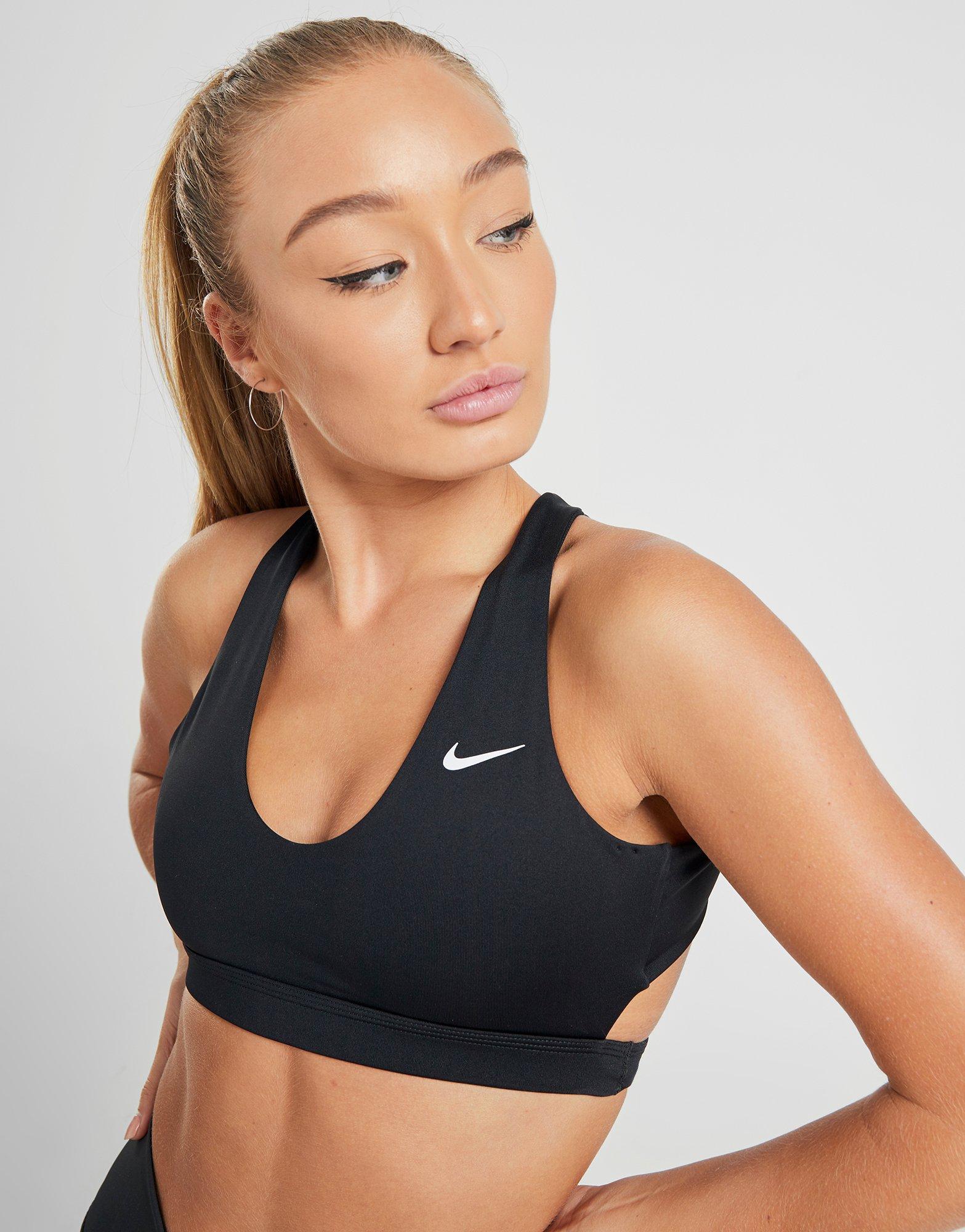 nike training indy light bra in black