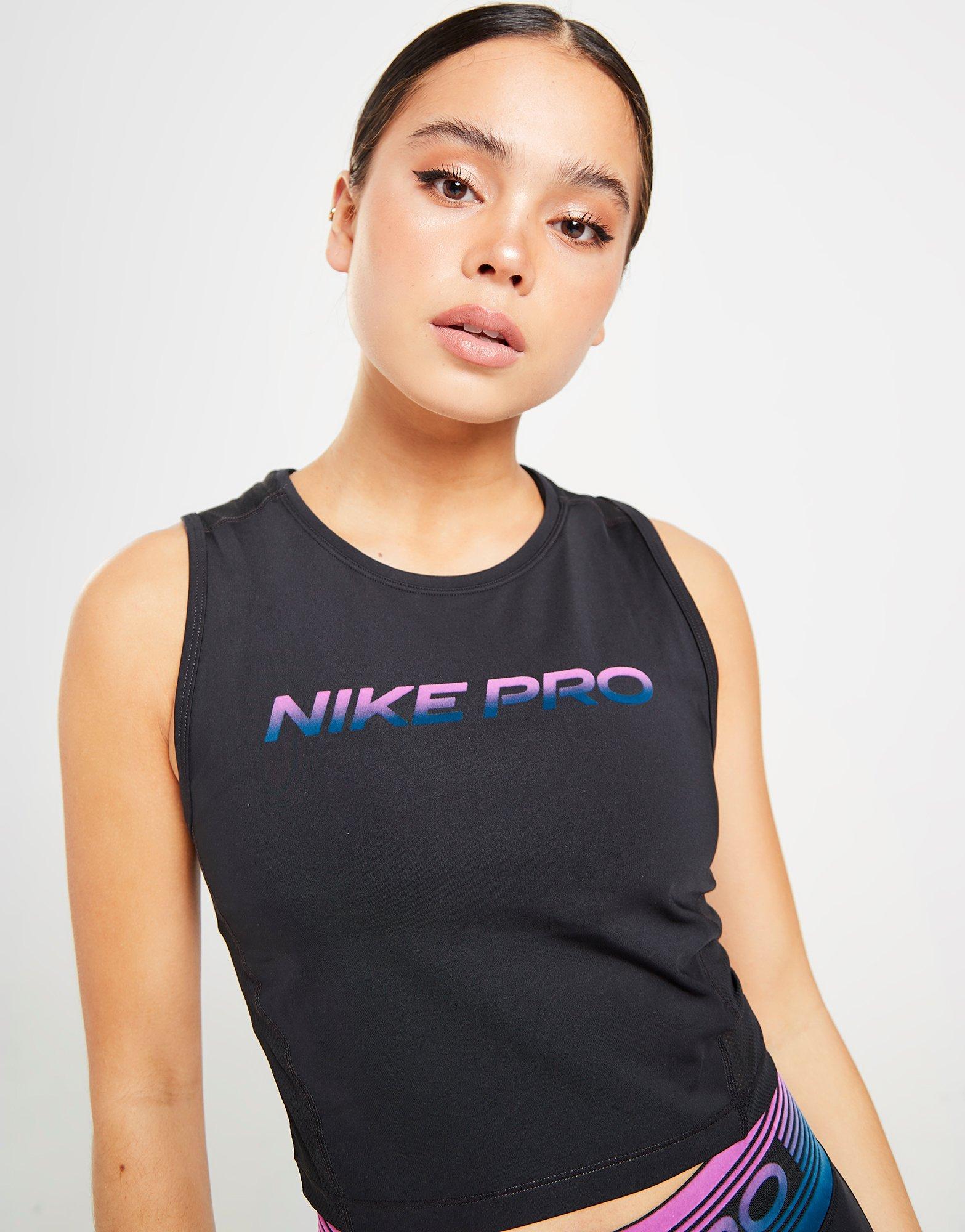 nike pro mesh crop top