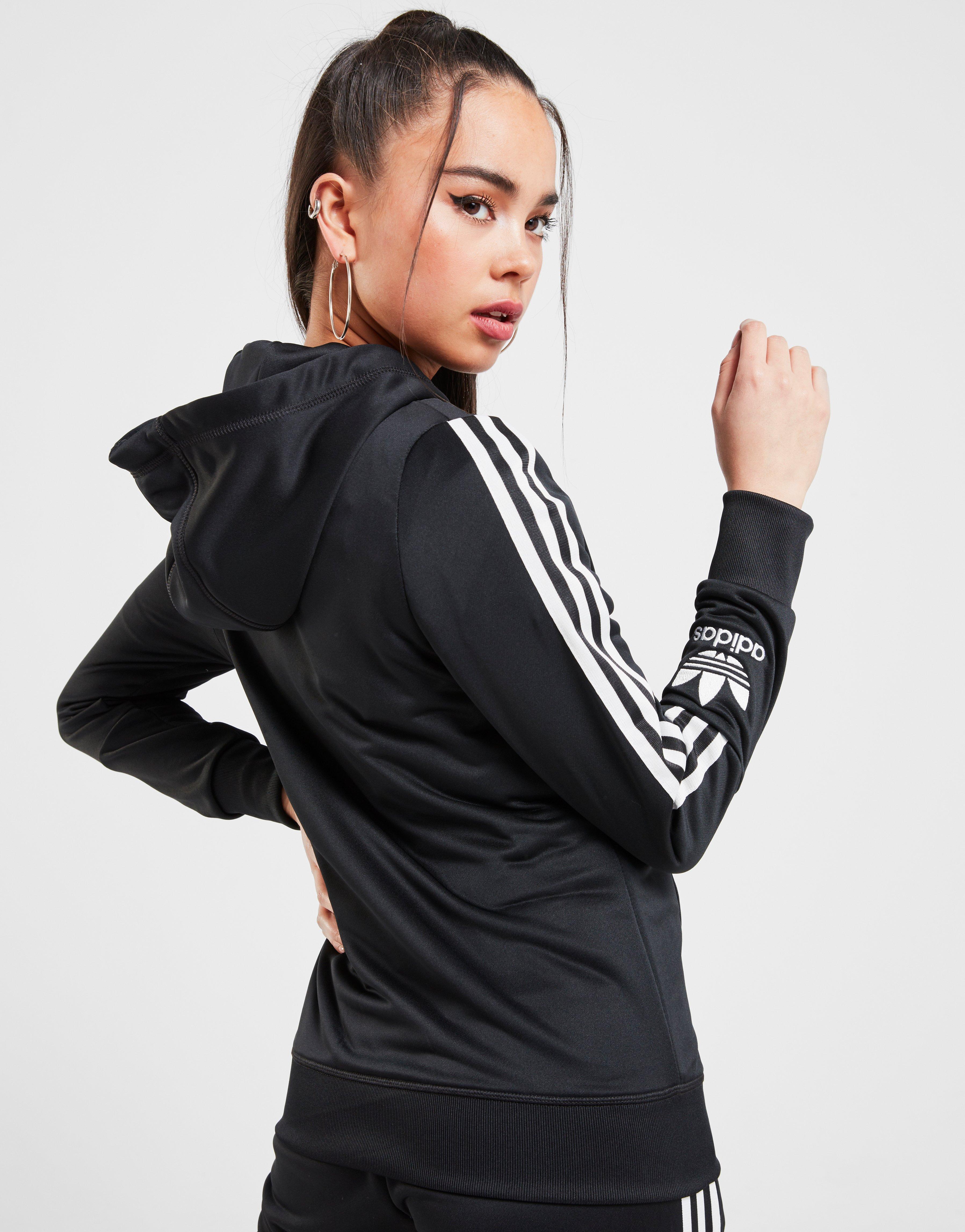 adidas originals poly full zip hoodie