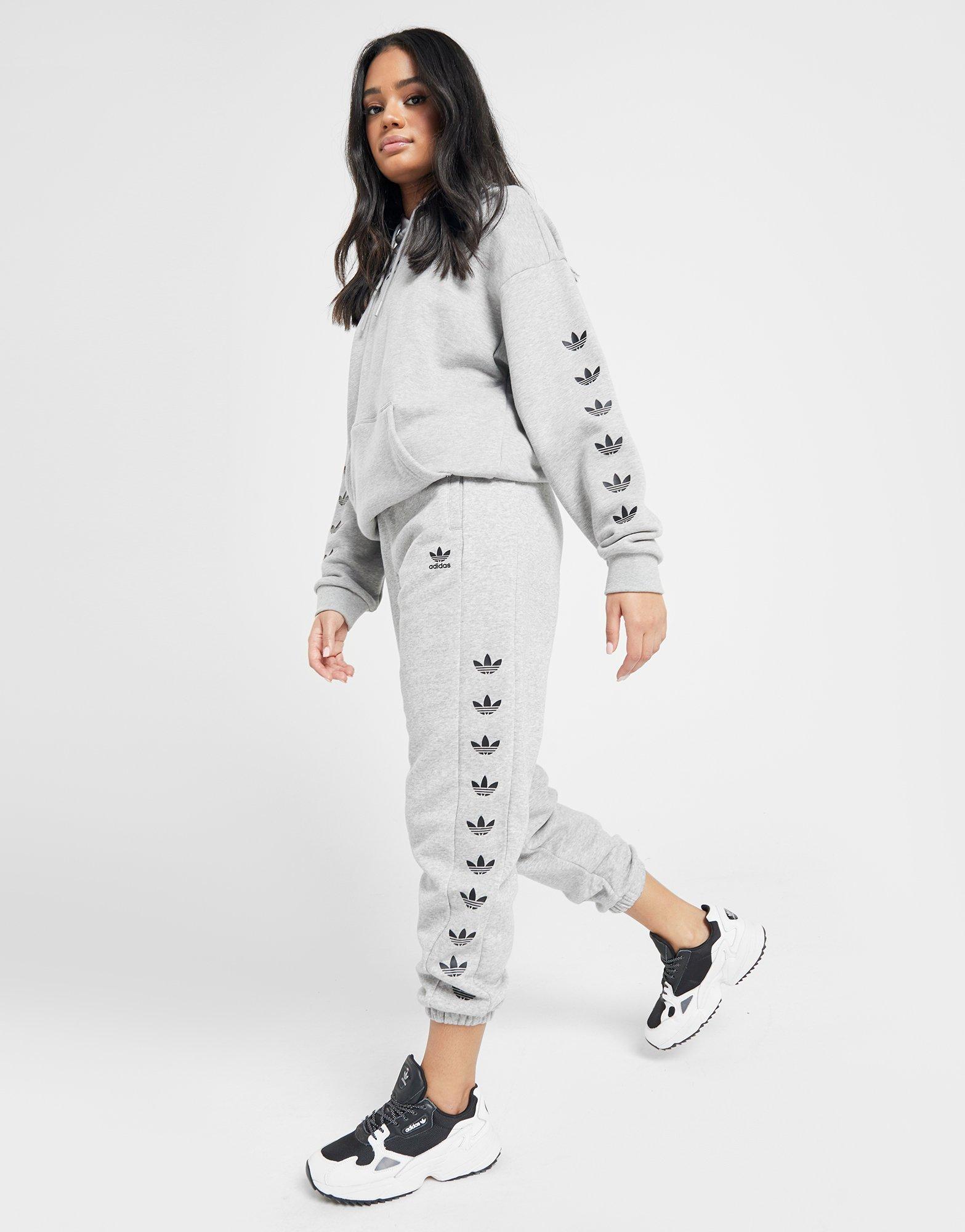 grey adidas tracksuit womens