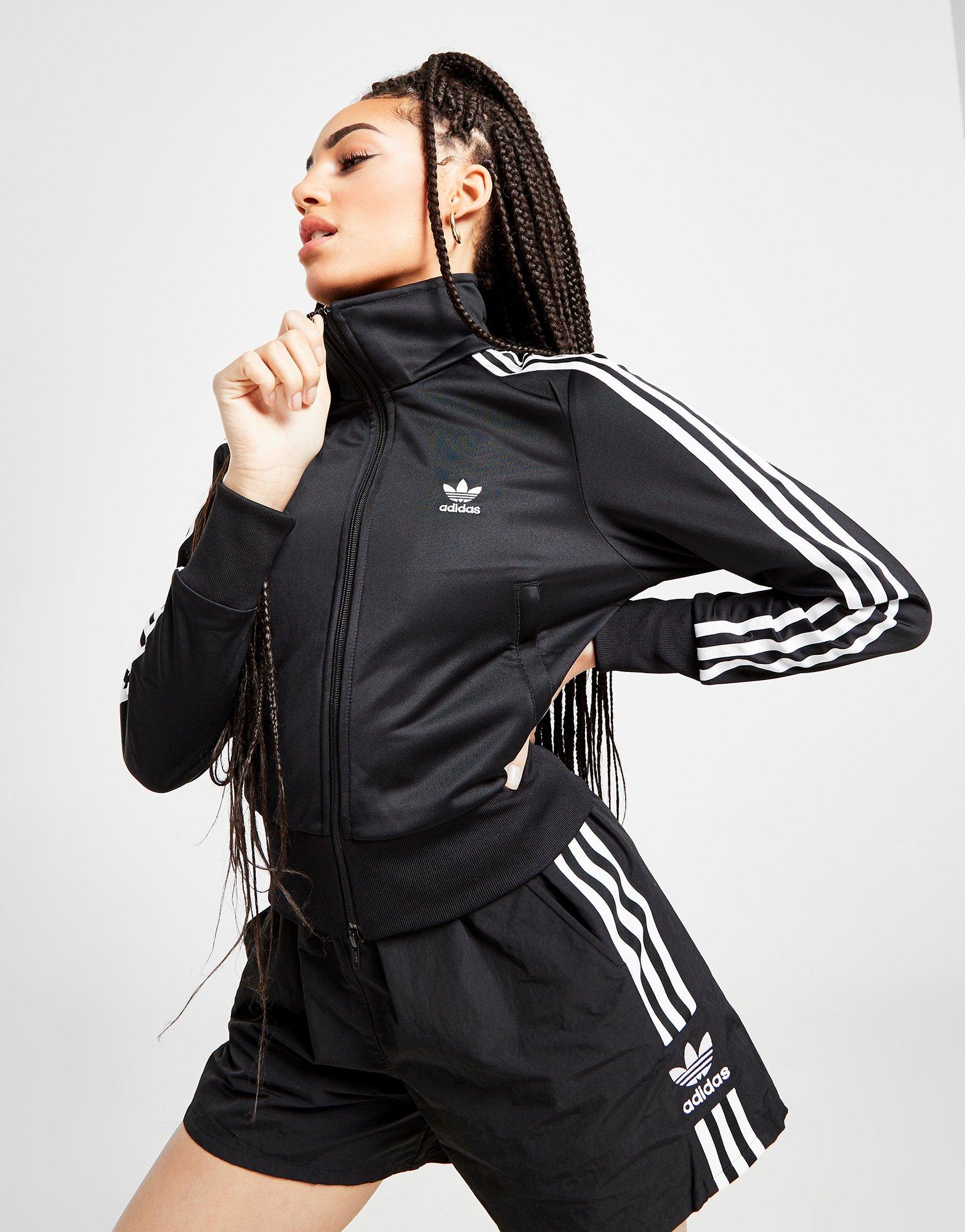 adidas cropped zip up track top