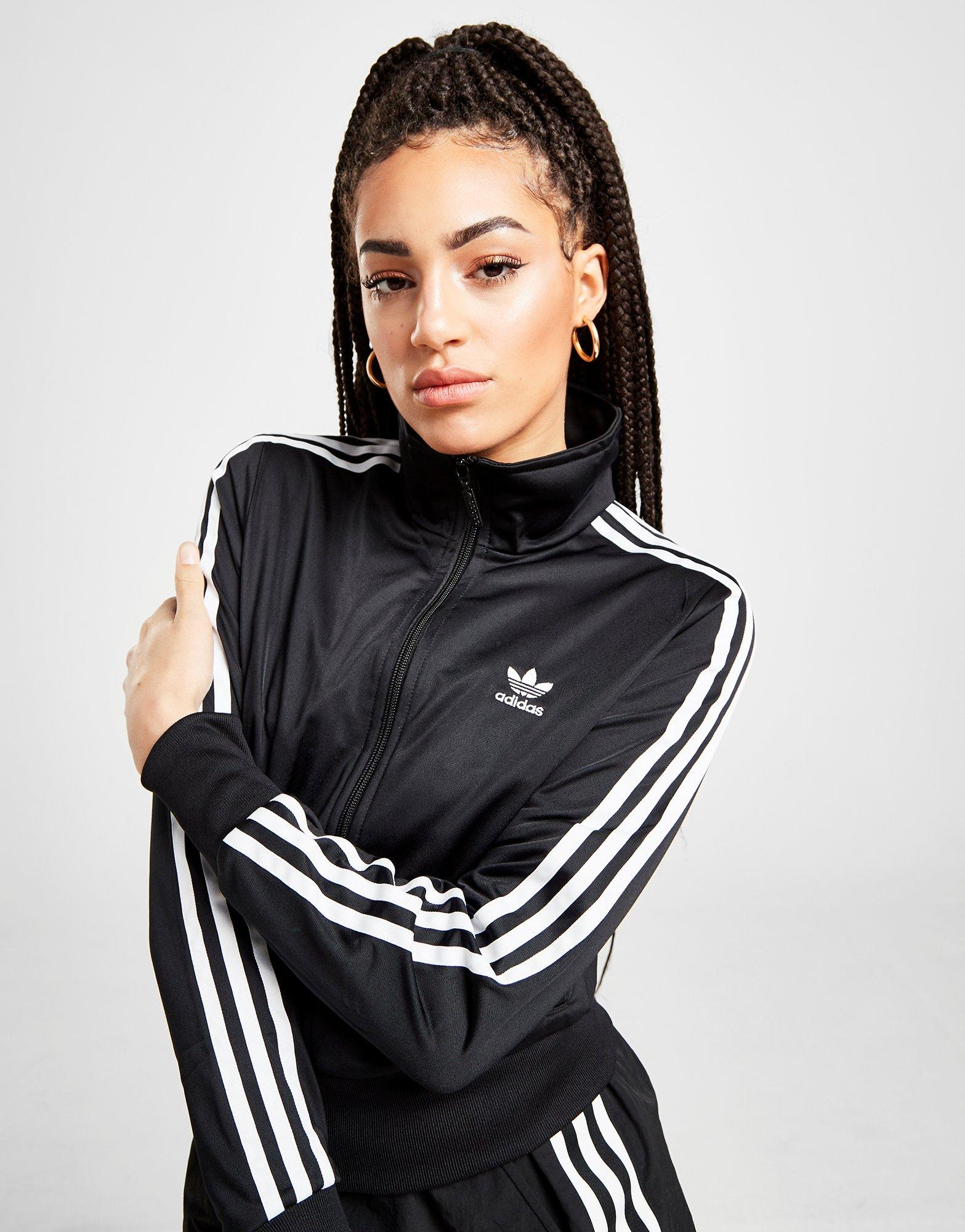 adidas cropped zip up track top