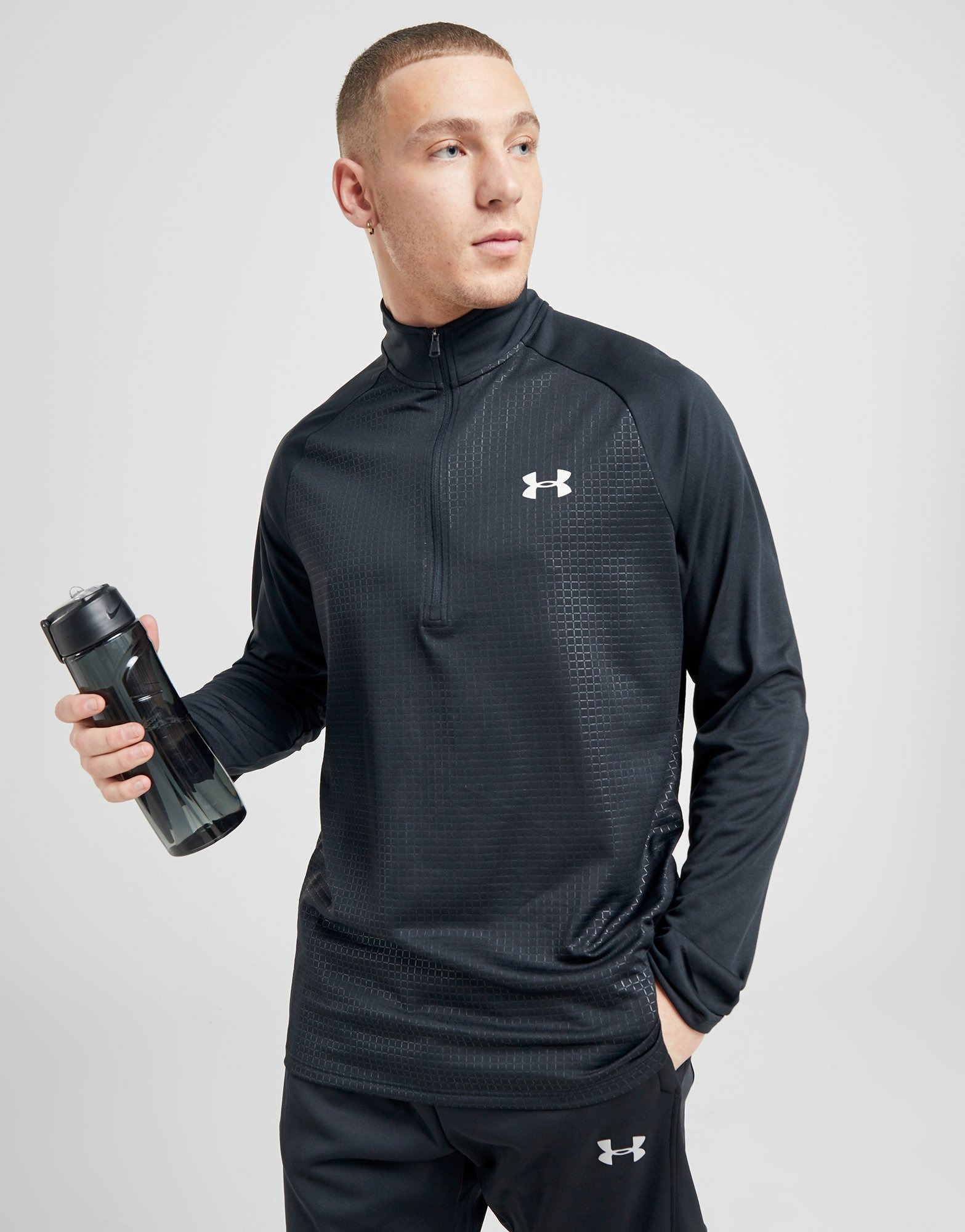 Buy Black Under Armour Tech Grid 1/2 Zip Track Top | JD Sports | JD Sports Ireland