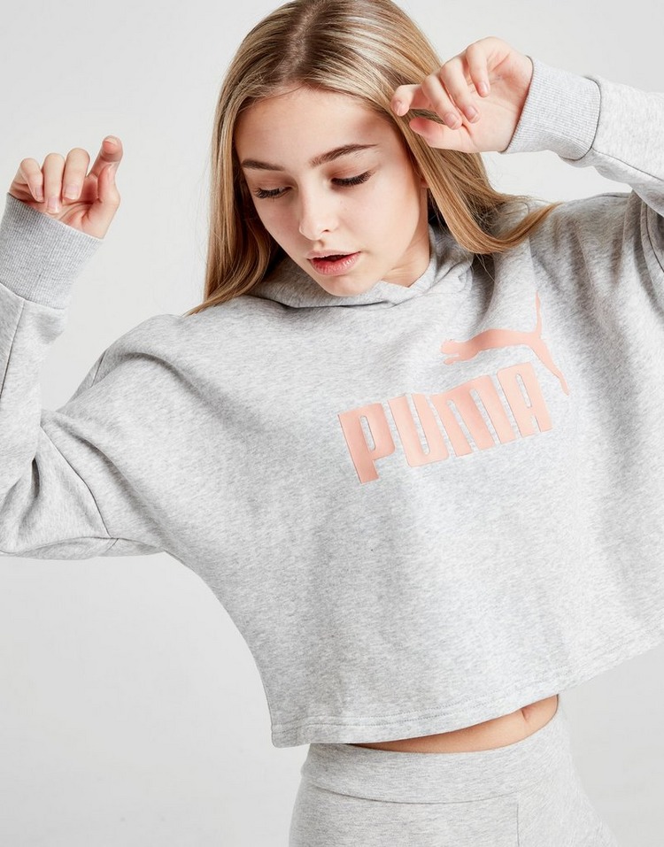 Buy Grey PUMA Girls' Core Crop Hoodie Junior JD Sports JD Sports