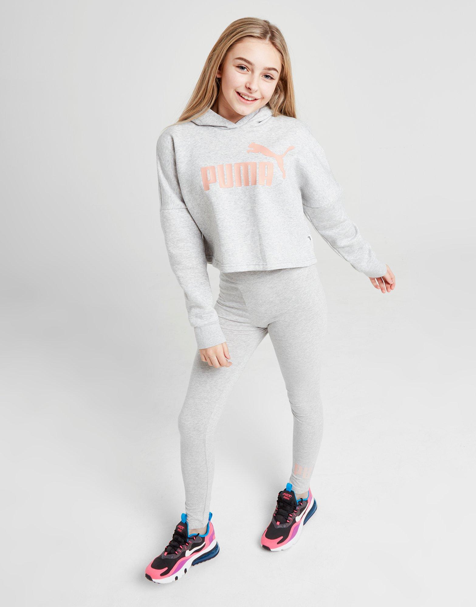 girls grey puma hoodie