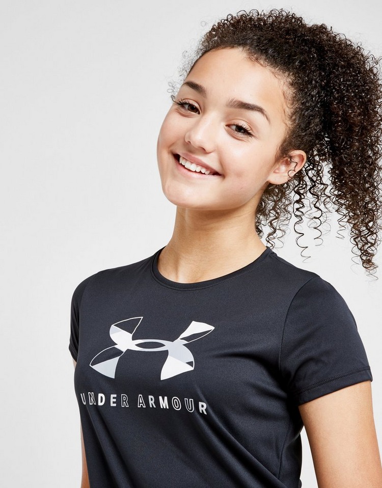 Buy Black Under Armour Girls' Tech Big Logo TShirt Junior JD Sports