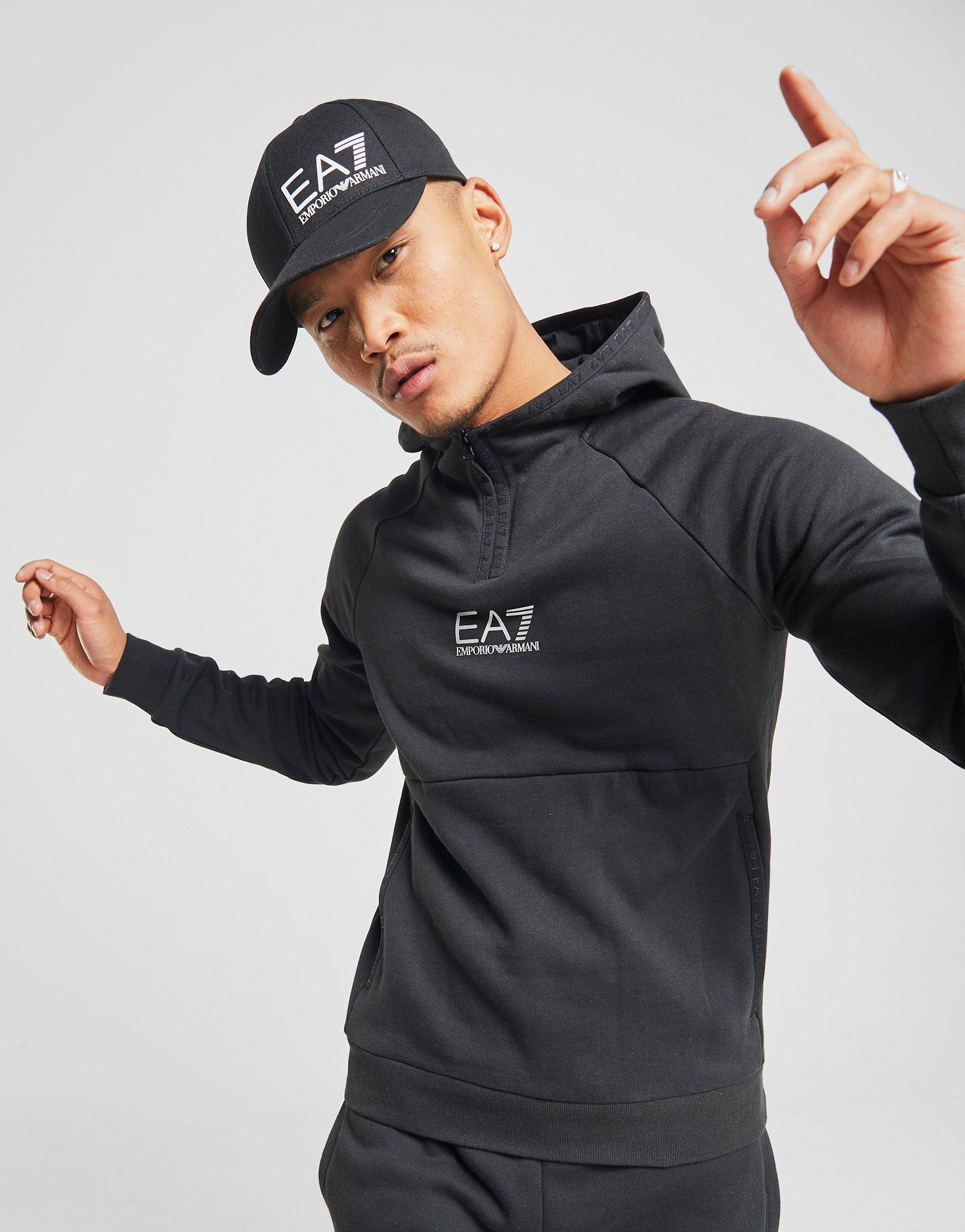 ea7 black zip hoodie