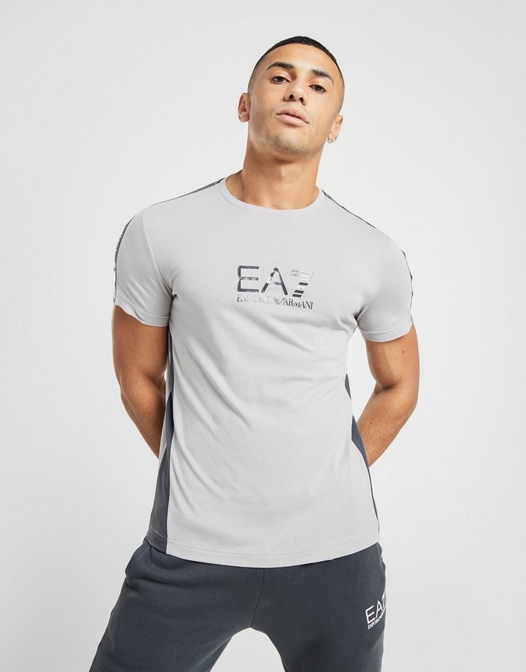 Buy Grey Emporio Armani EA7 Grain Tape T-Shirt Men's | JD Sports | JD ...