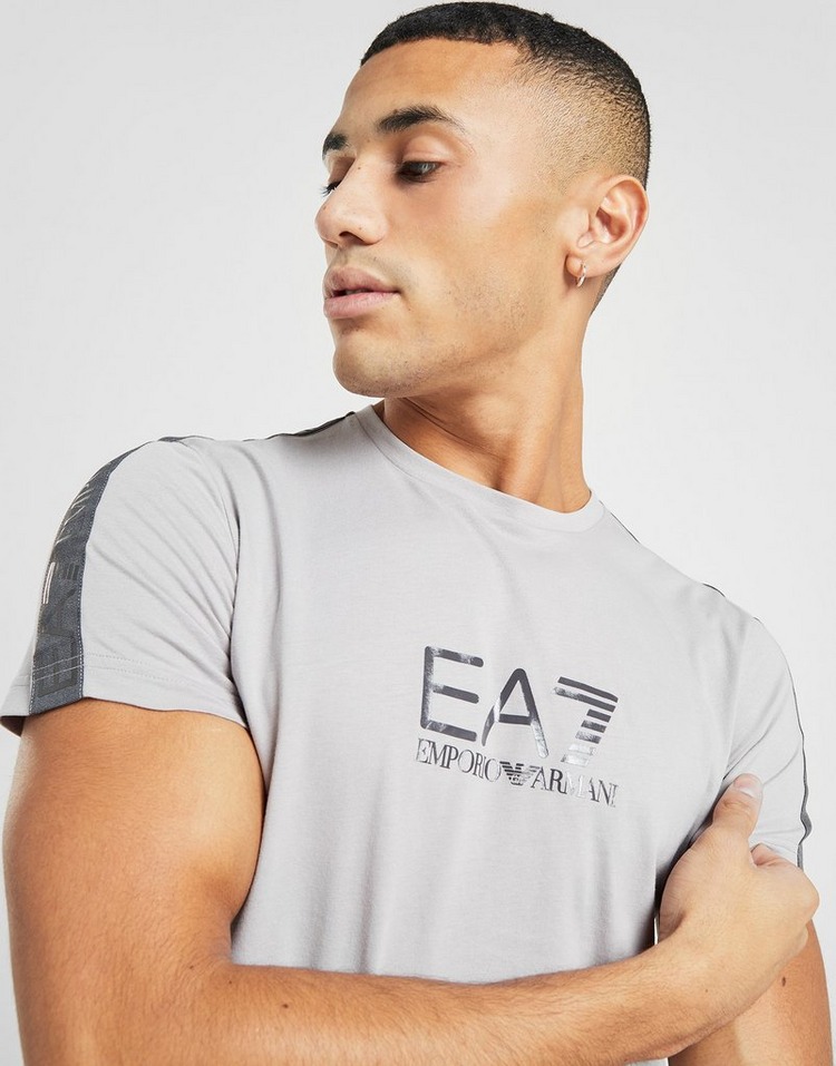 Buy Grey Emporio Armani EA7 Grain Tape T-Shirt Men's | JD Sports | JD ...