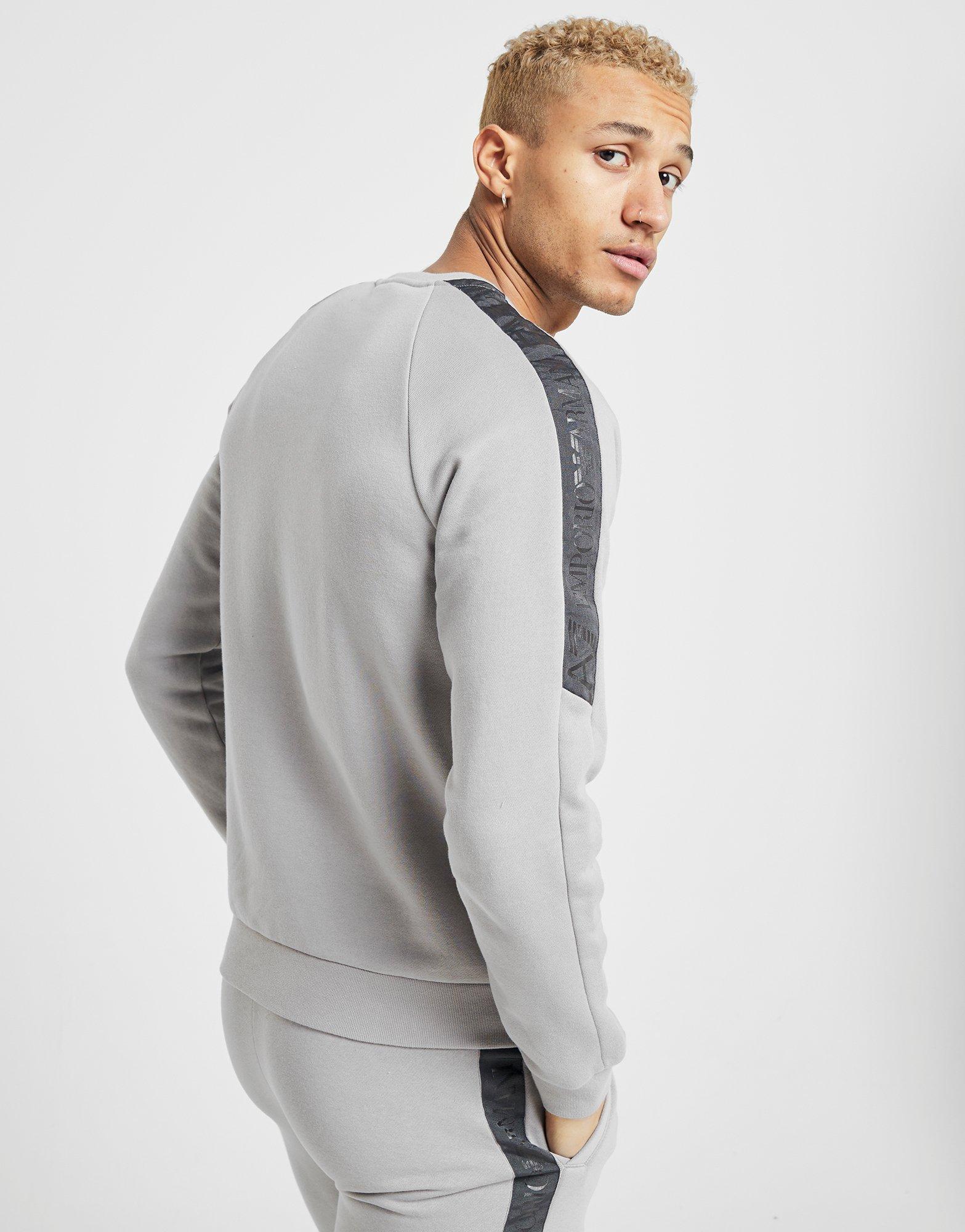 emporio armani crew neck logo sweatshirt grey
