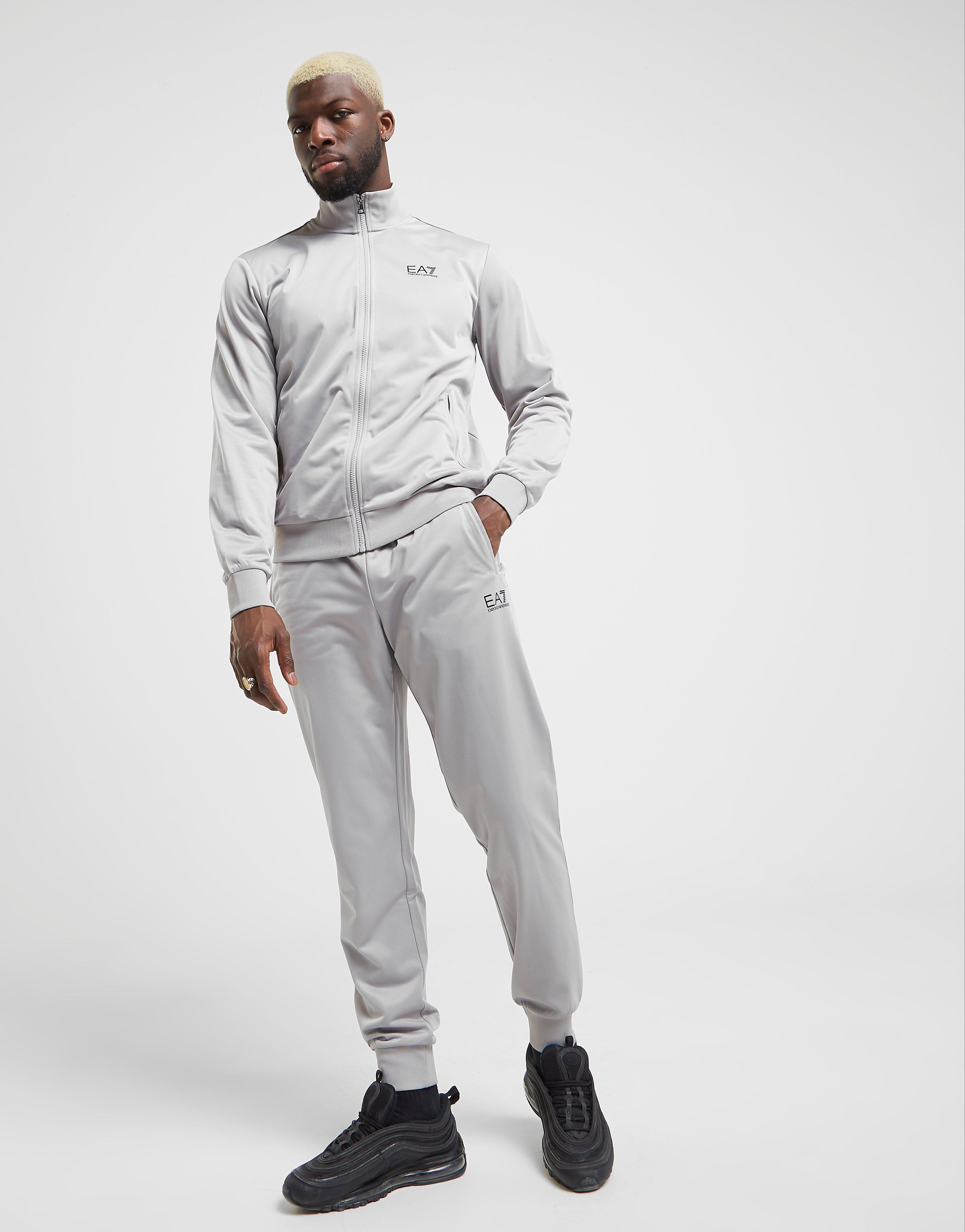 ea7 tracksuit grey and black