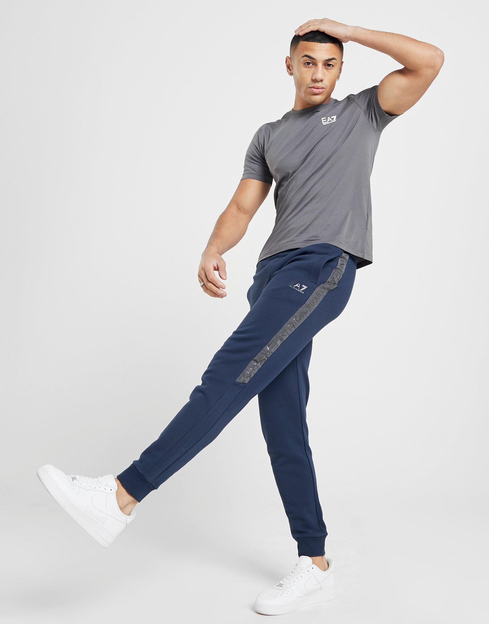 emporio armani taped jogger sweat in navy