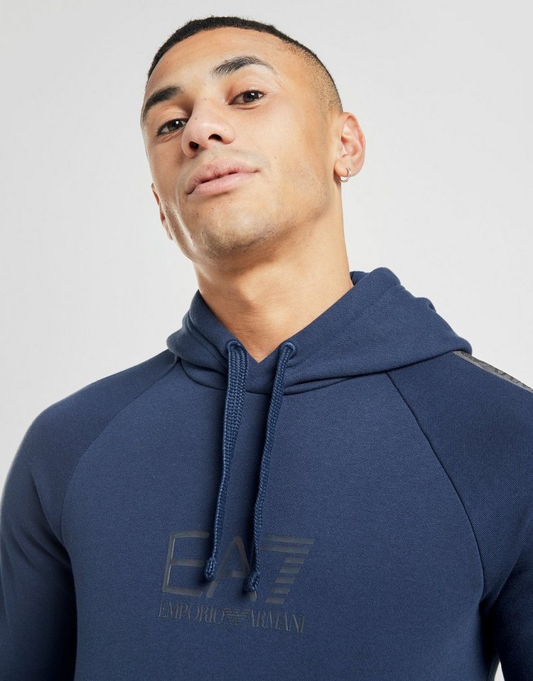 Buy Blue Emporio Armani EA7 Grain Tape Hoodie | JD Sports | JD Sports ...