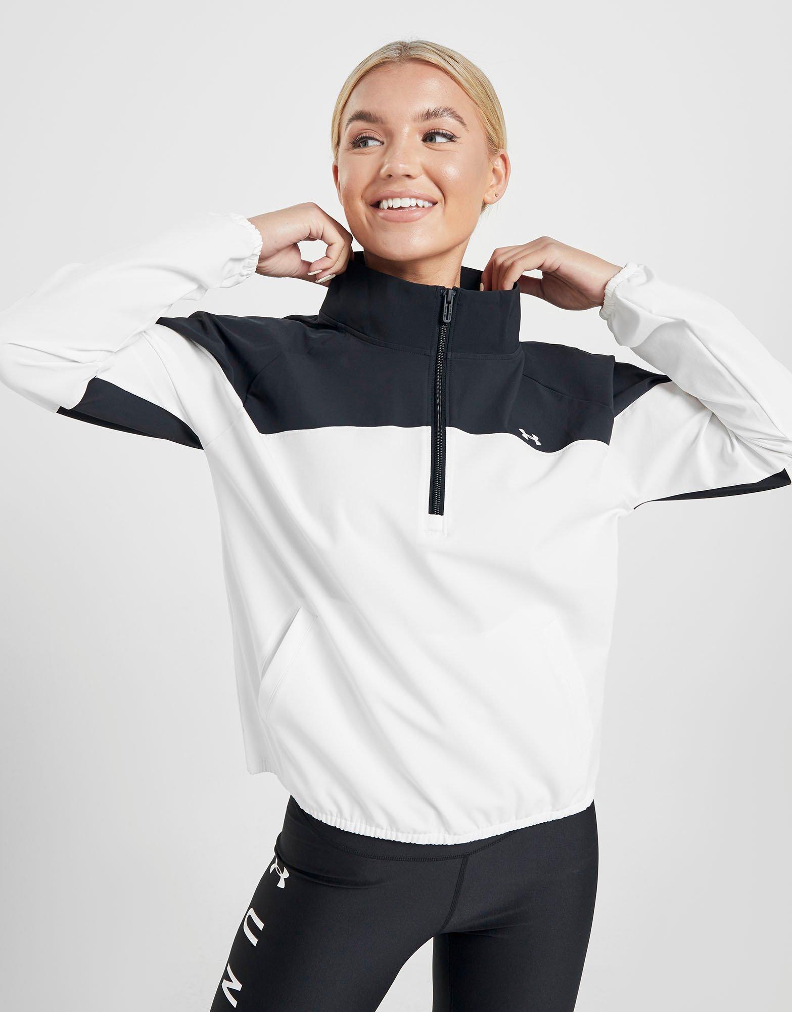 White Under Armour Woven 1/4 Zip Sweatshirt