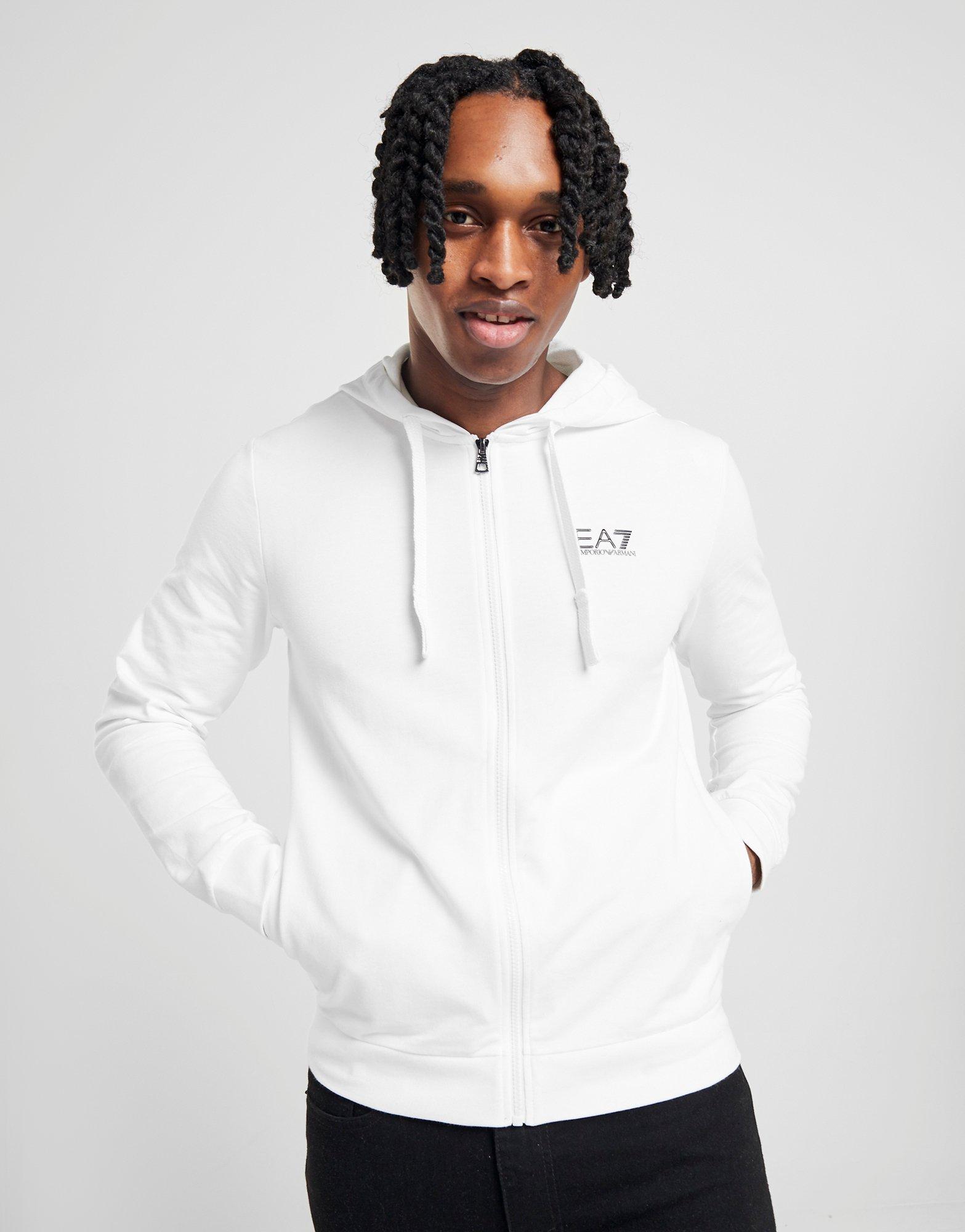 white armani hoodie