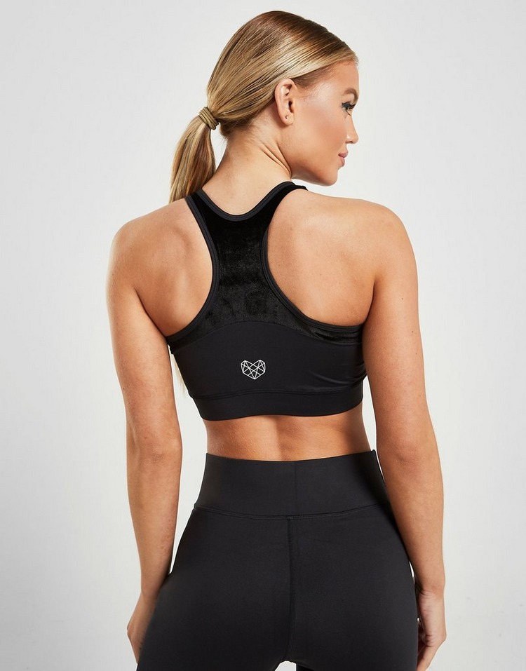 Pink Soda Sport Velvet Cut Out Bra