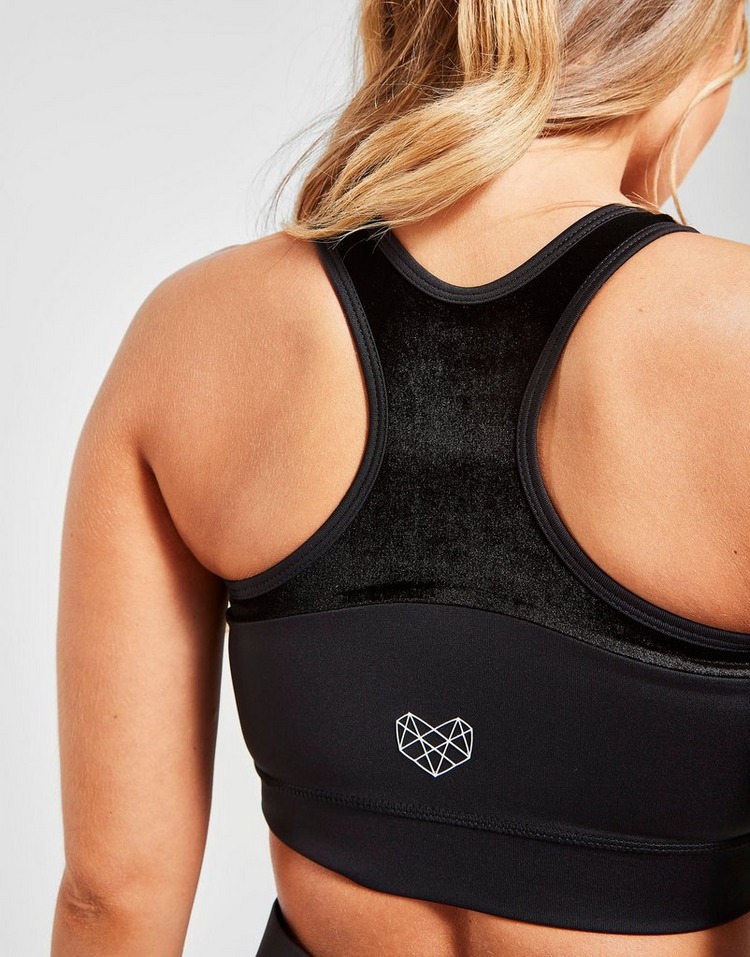 Pink Soda Sport Velvet Cut Out Bra