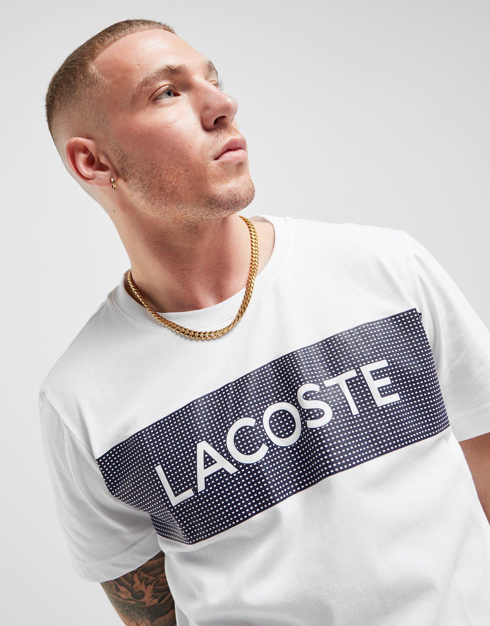 white short sleeve lacoste shirt