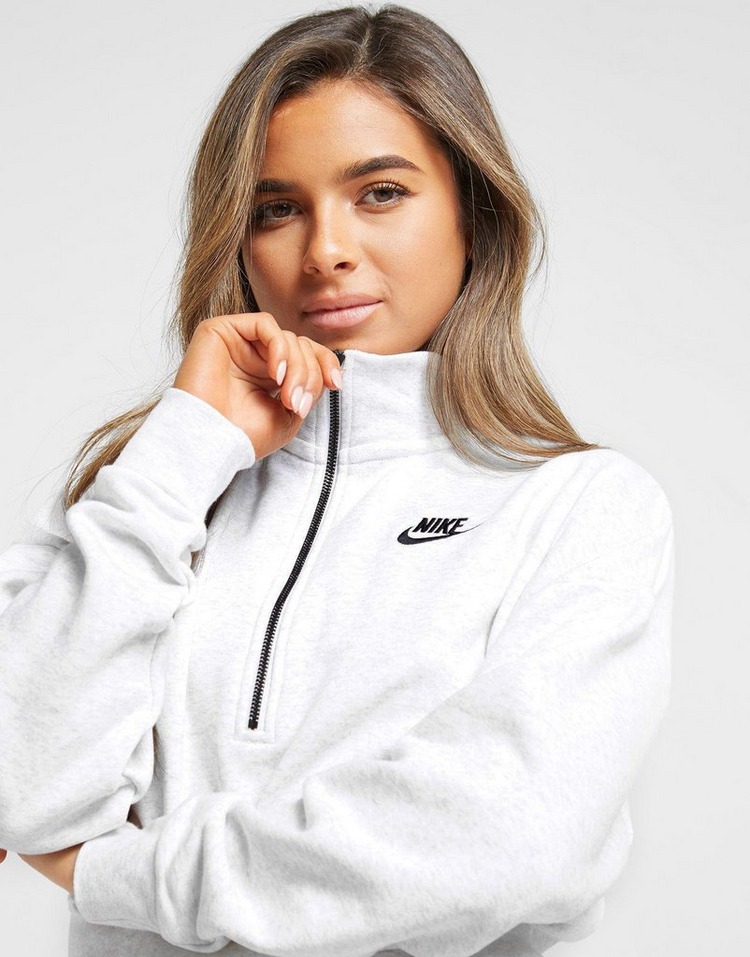 Koop Wit Nike Essential Crop 1/4 Zip Sweatshirt | JD Sports