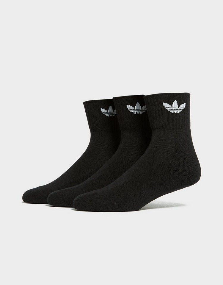 Black adidas Originals 3-Pack Mid Ankle Socks | JD Sports UK