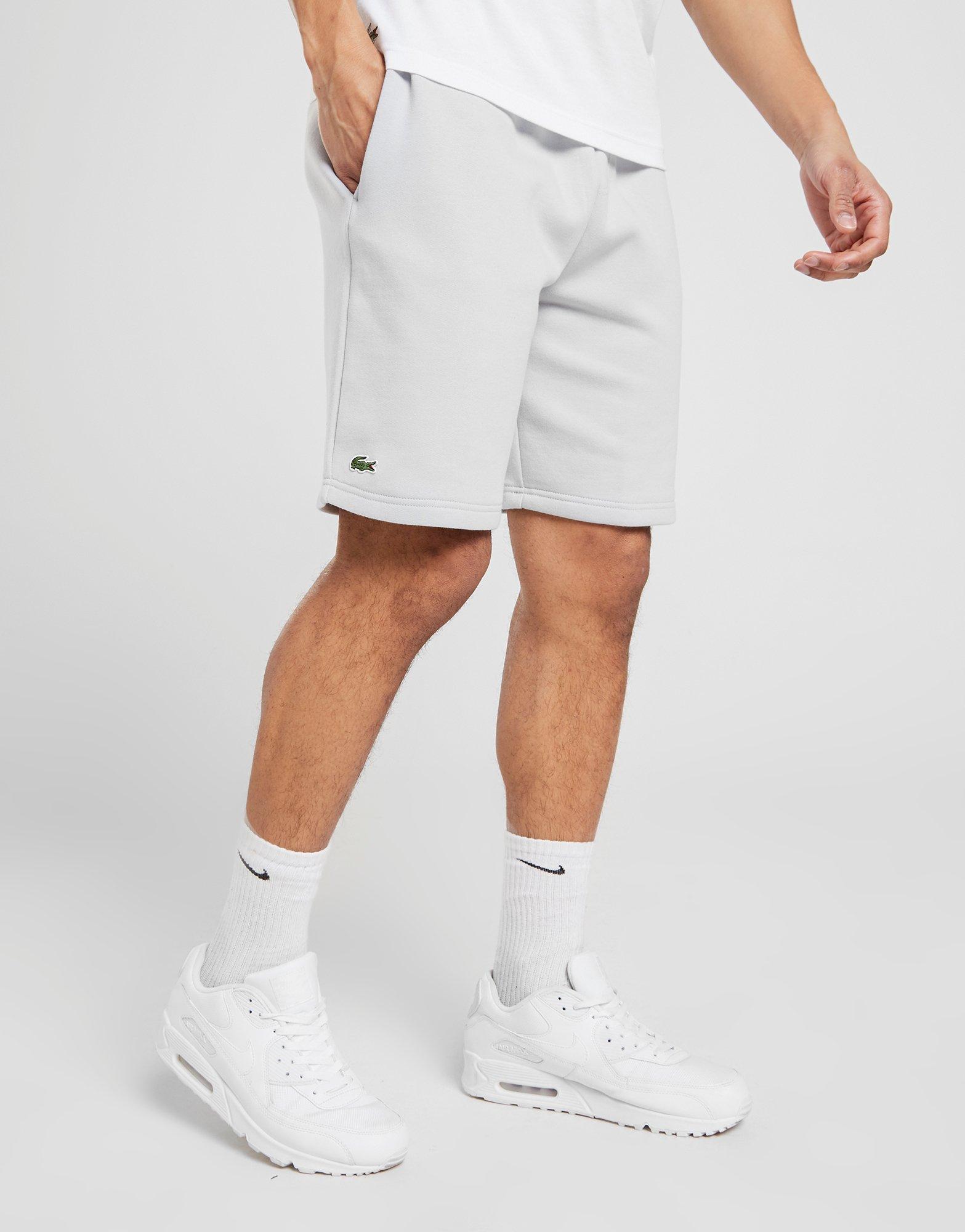 lacoste grey fleece shorts