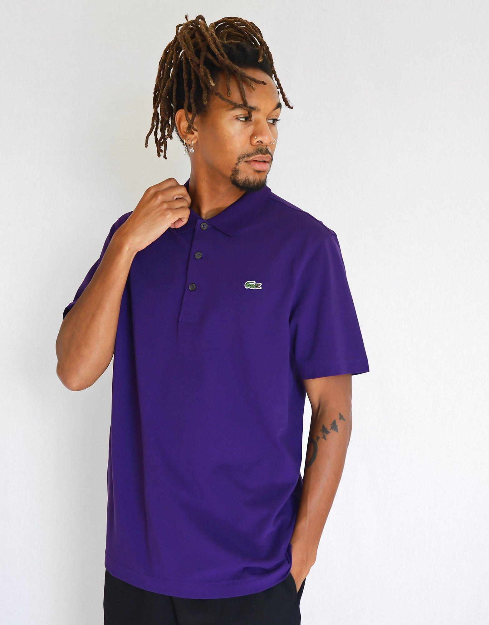 mens purple lacoste polo