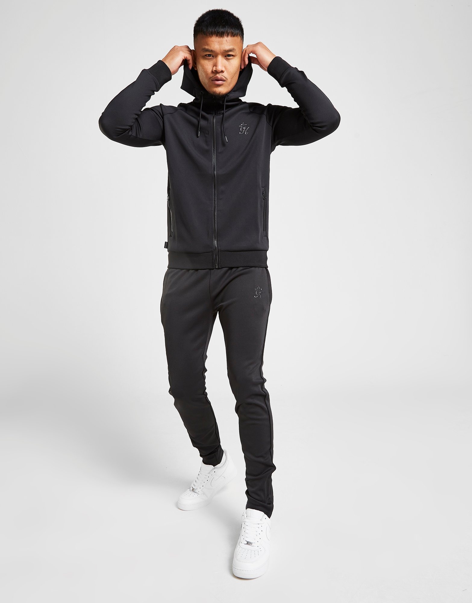 Black Gym King Core Zip Through Poly Tracksuit - JD Sports NZ