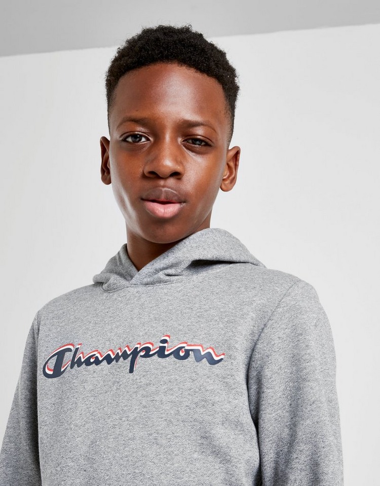 Buy Grey Champion Fleece Overhead Hoodie Junior | JD Sports | JD Sports ...