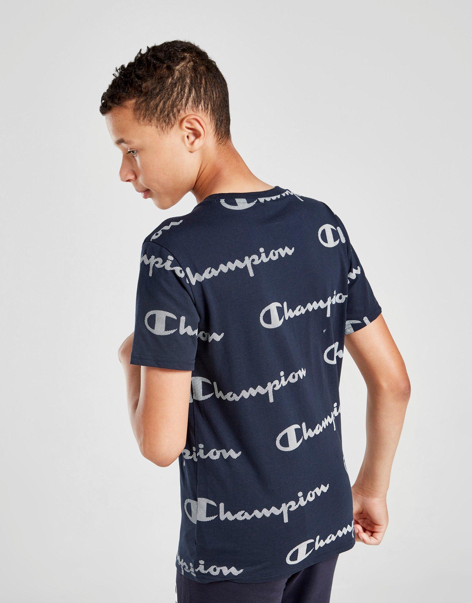 Champion All Over Print Logo T-Shirt Junior