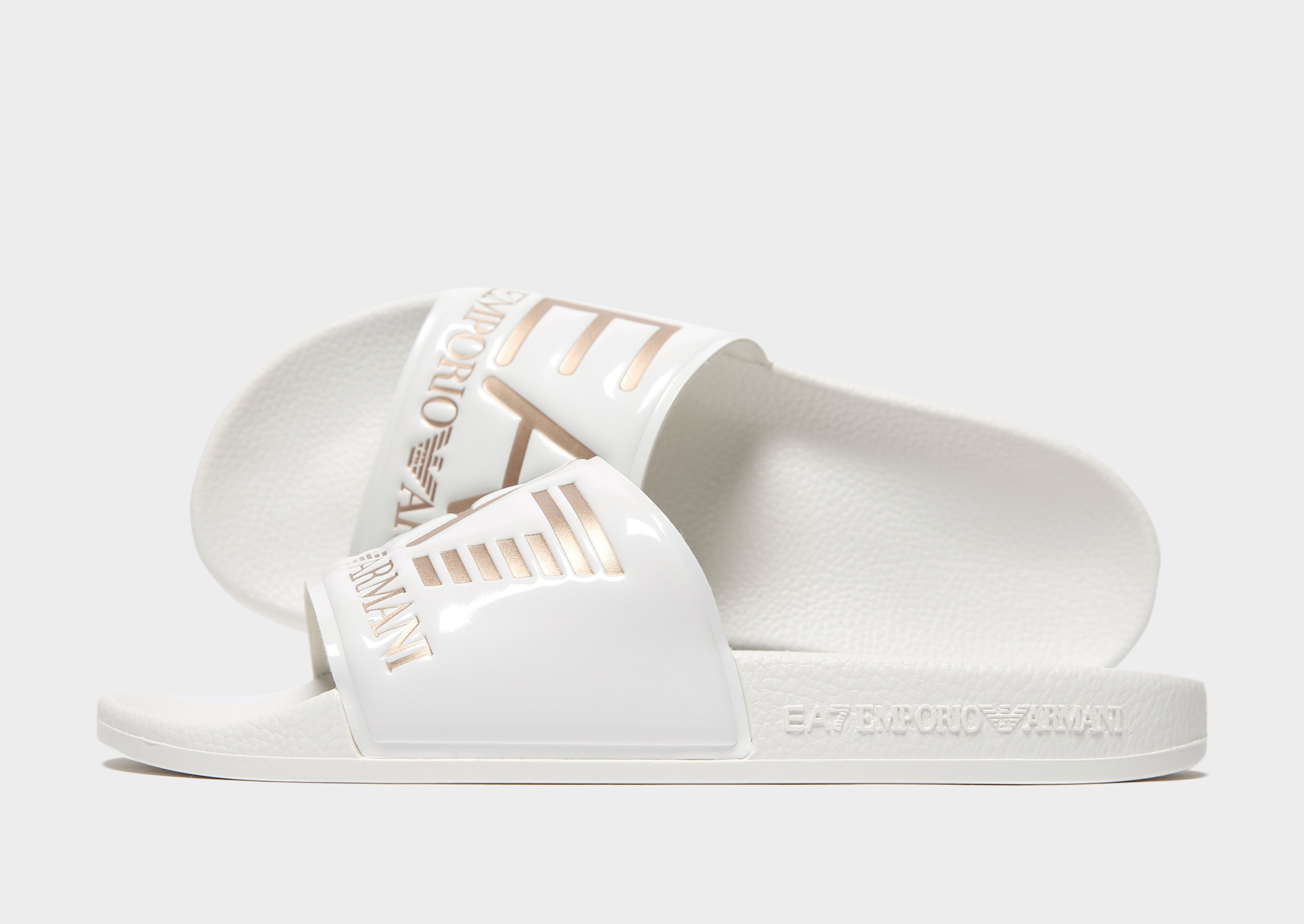 White Emporio Armani EA7 Seaworld Slides Women's | JD Sports UK