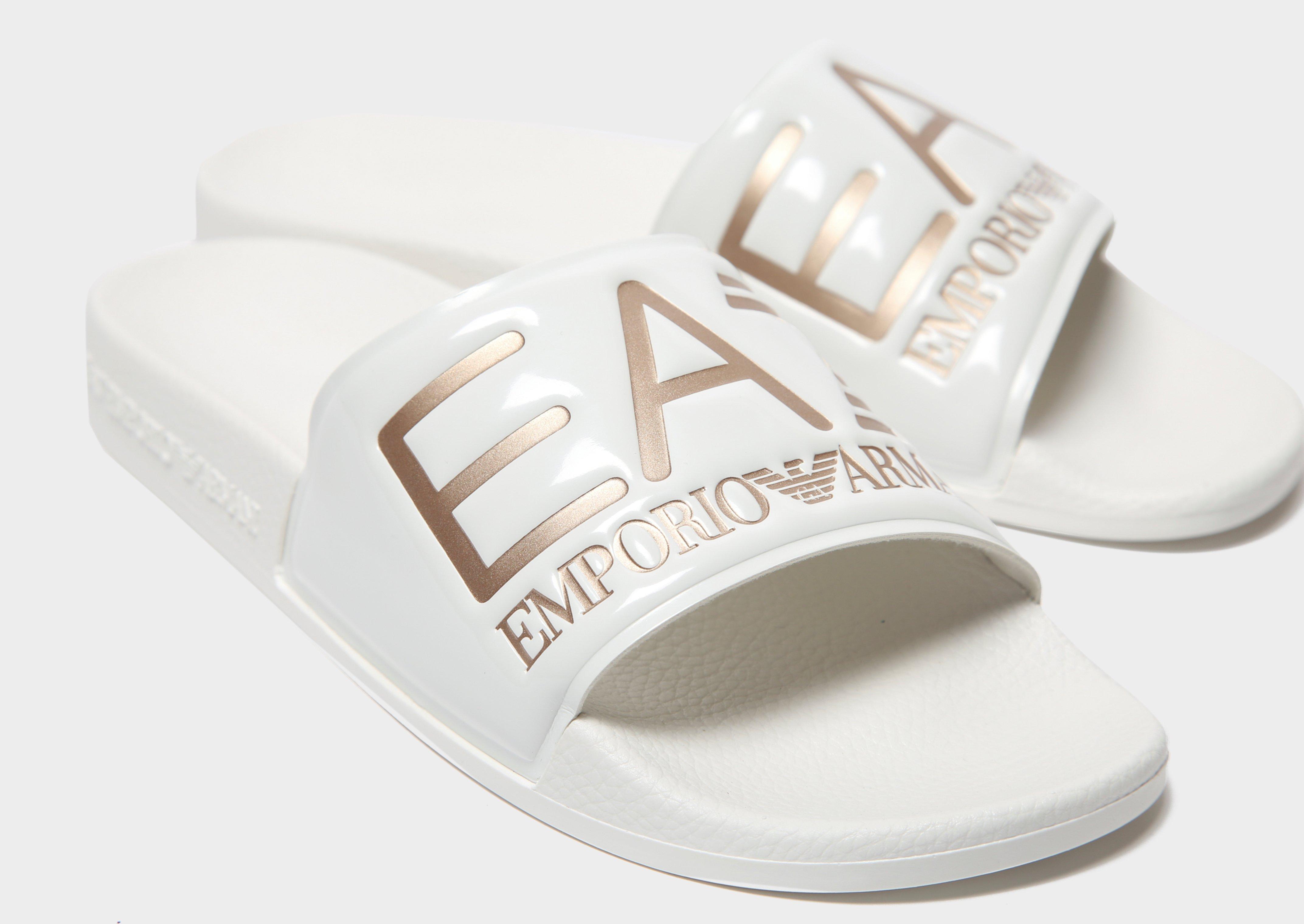 White Emporio Armani EA7 Seaworld Slides Women s JD Sports UK