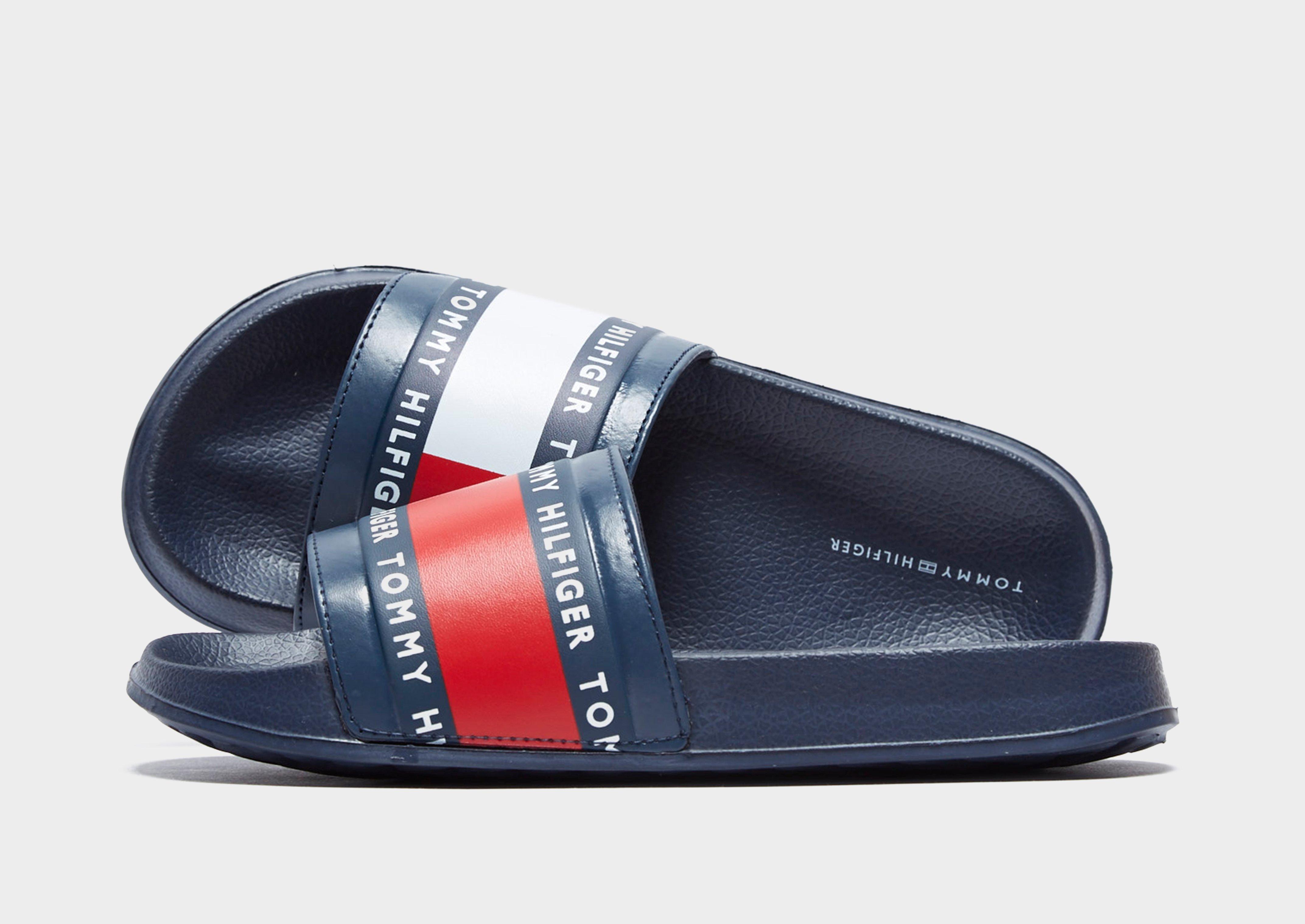 blue tommy hilfiger slides