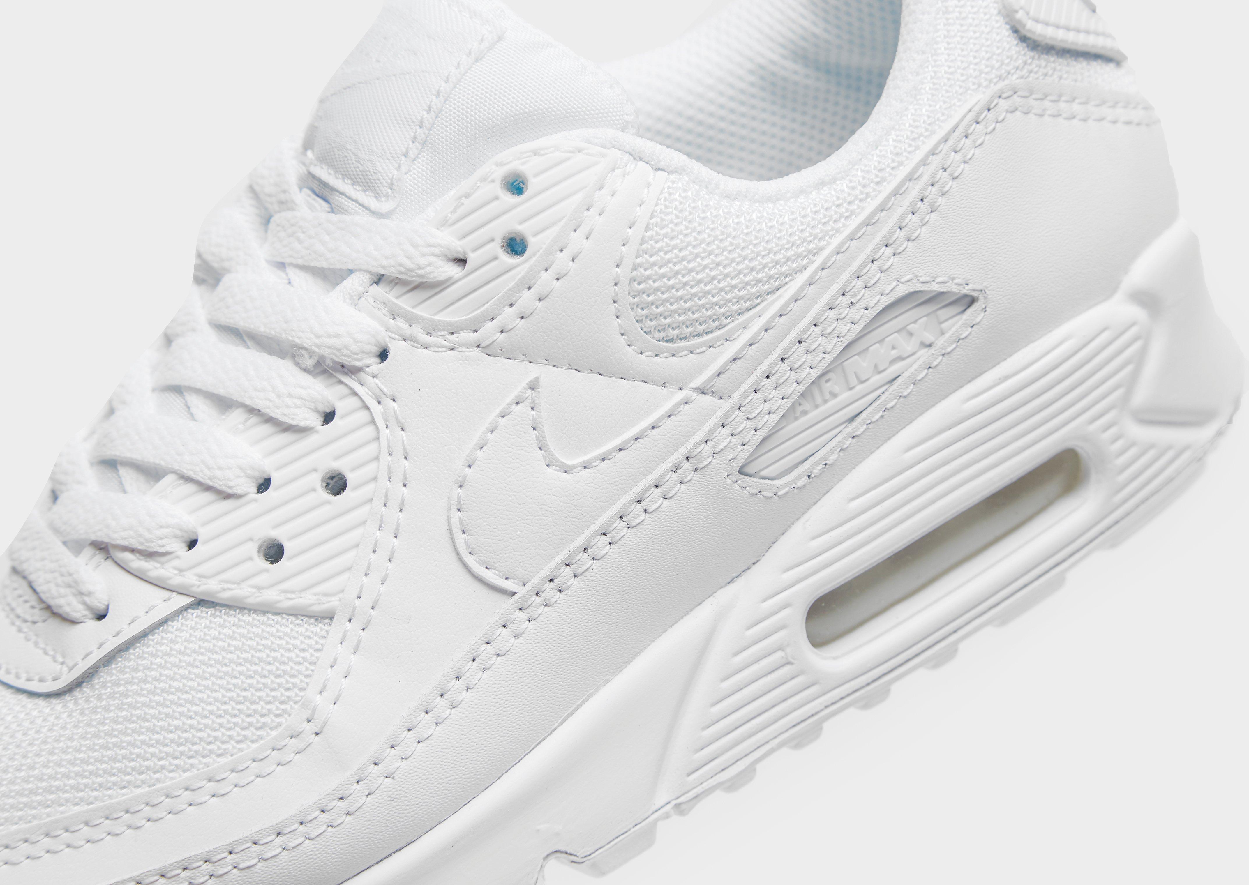 nike air max 90 all white leather womens