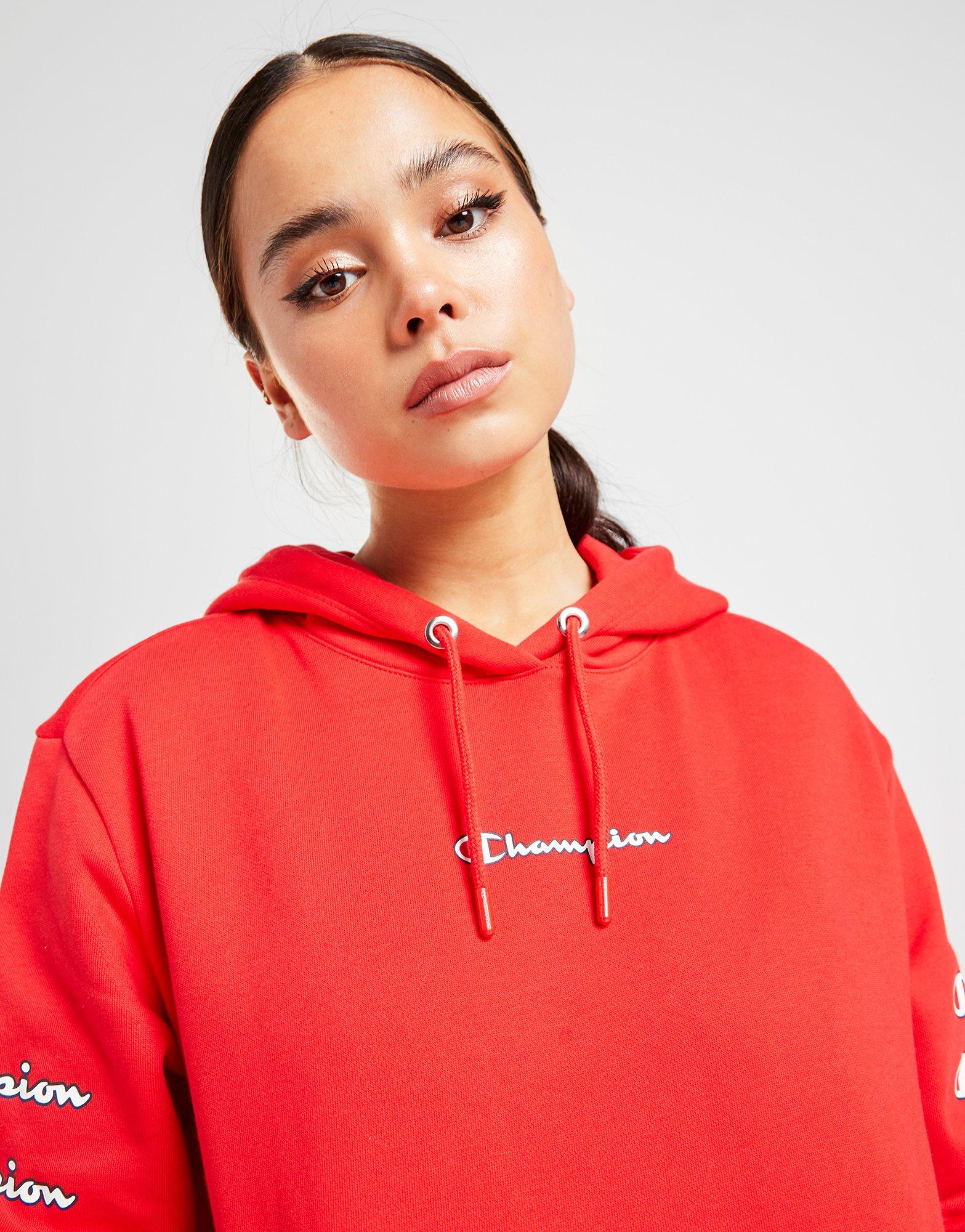 champion tape overhead boyfriend hoodie grey