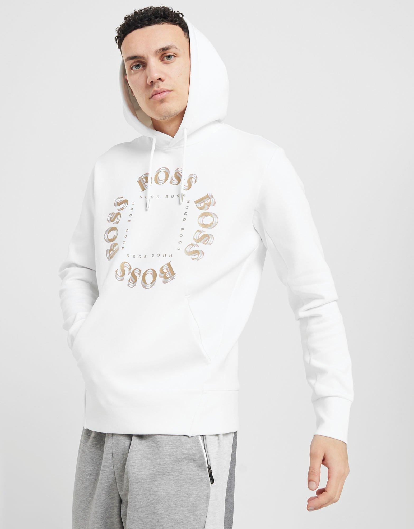 boss hoodie white