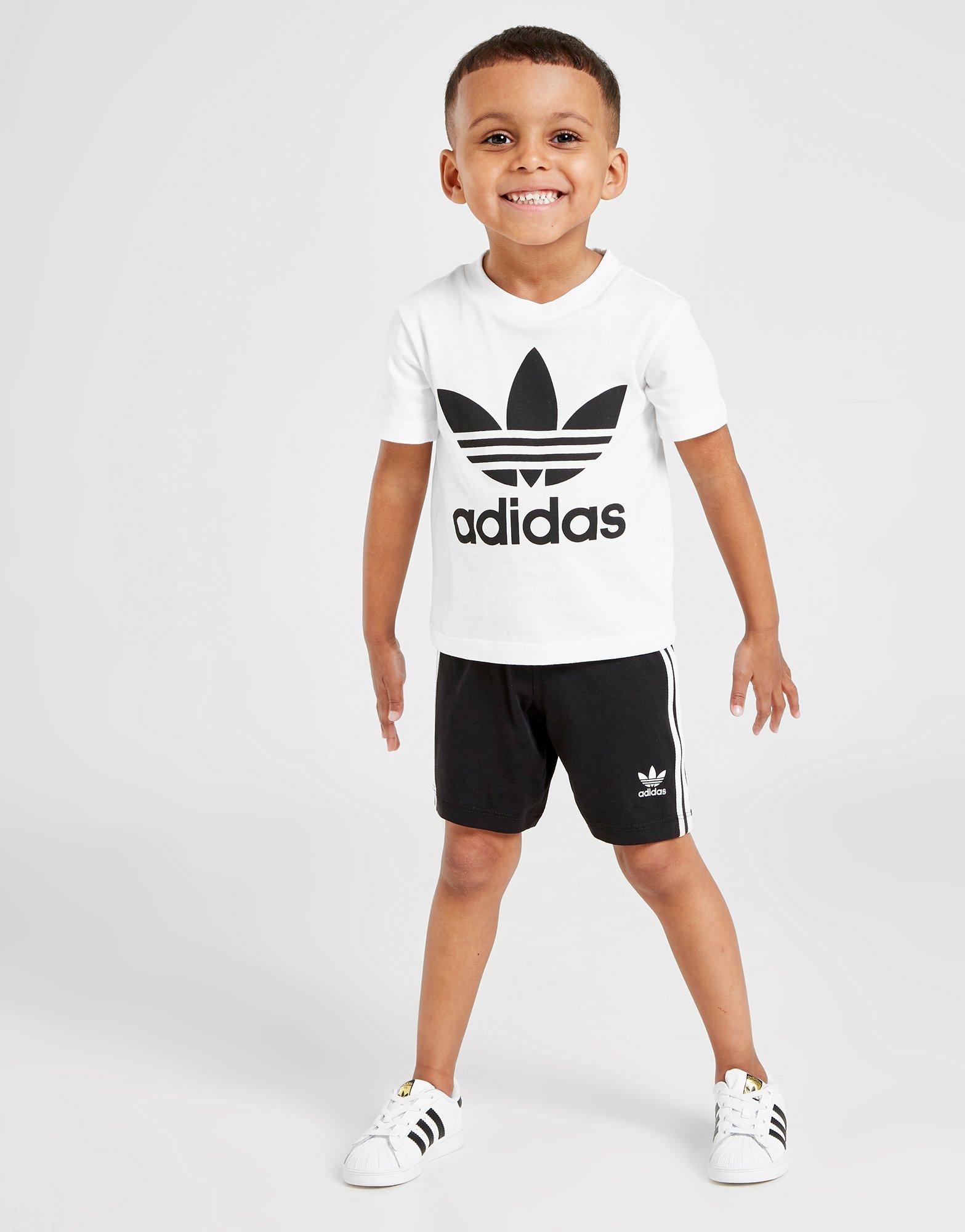 White adidas Originals Trefoil T-Shirt/Shorts Set Infant | JD Sports UK