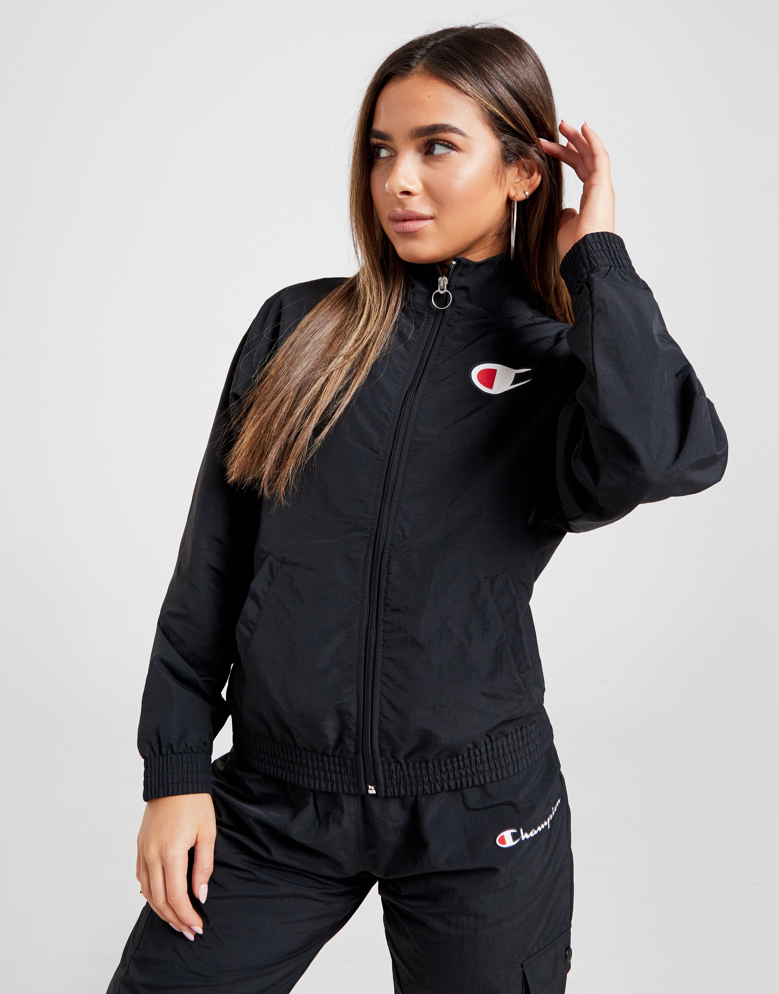 Buy Black Champion Woven C Logo Jacket JD Sports JD Sports Ireland