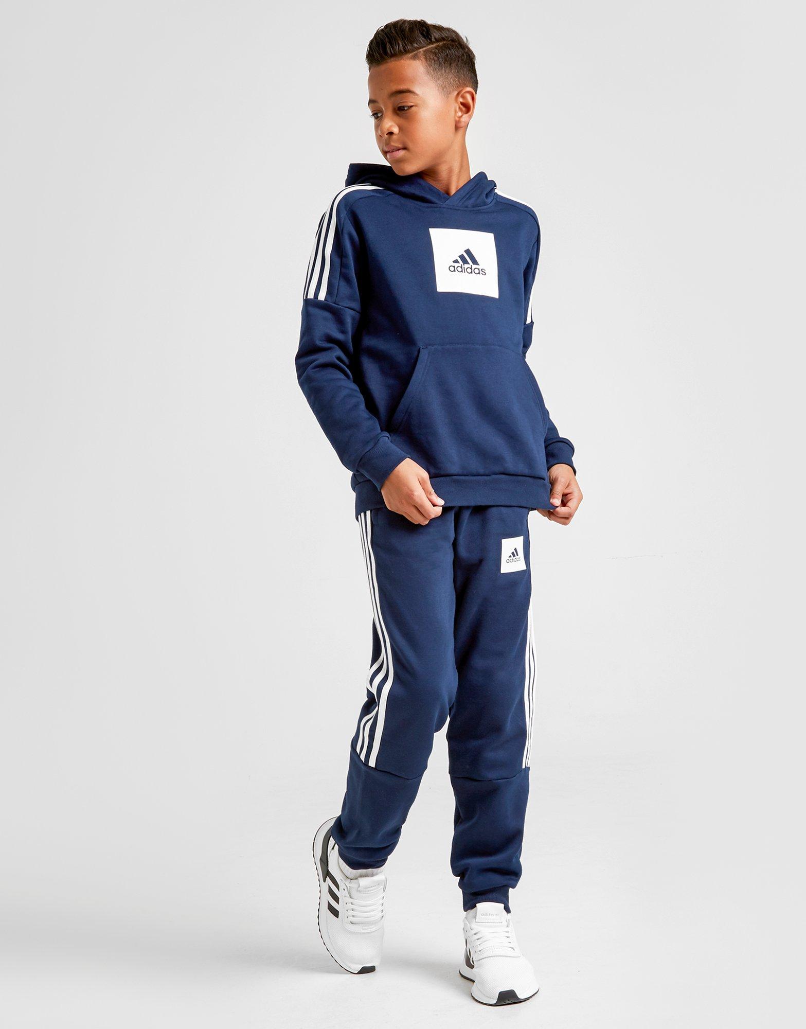 blue adidas tracksuit junior