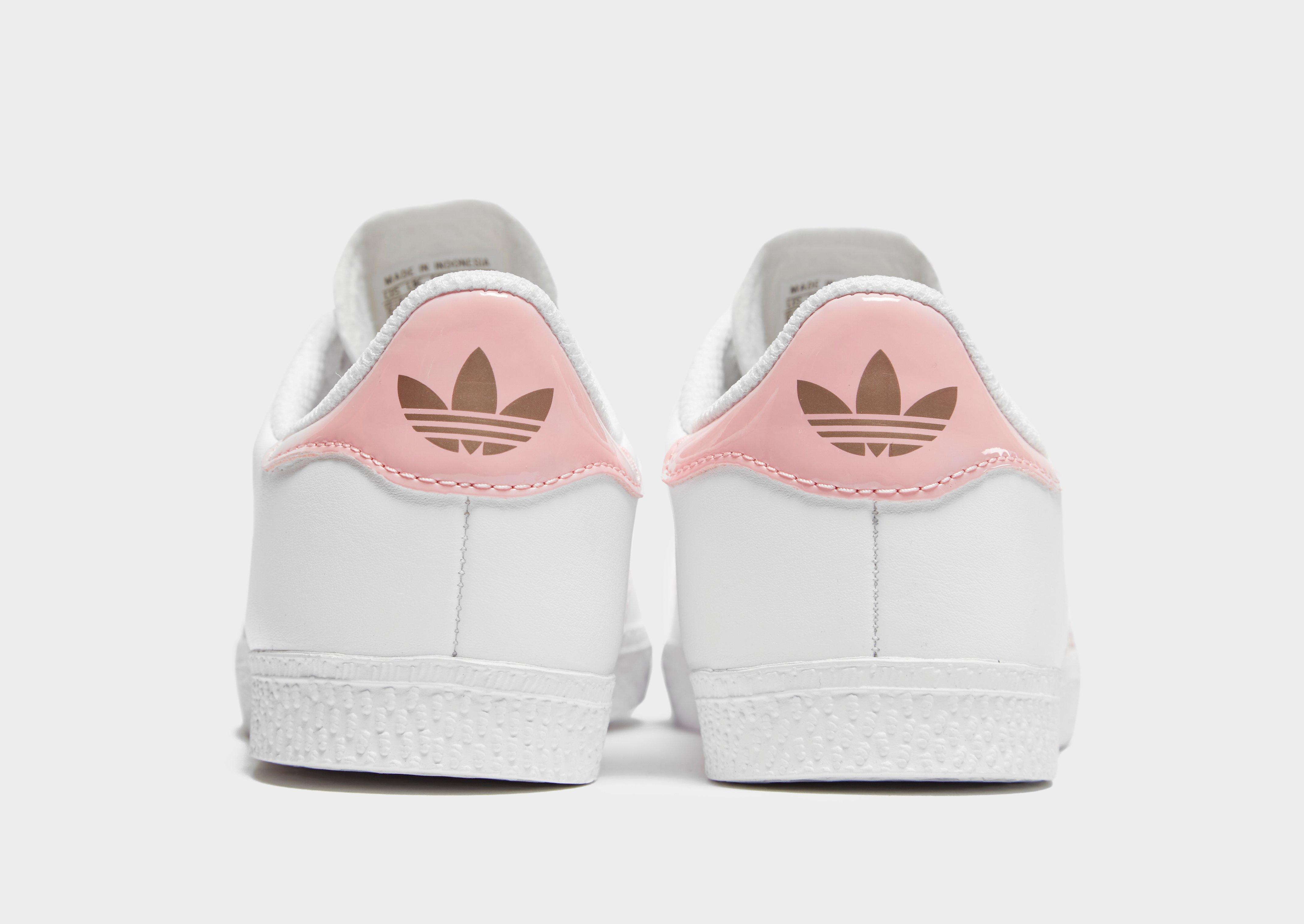 adidas gazelle white pink stripes