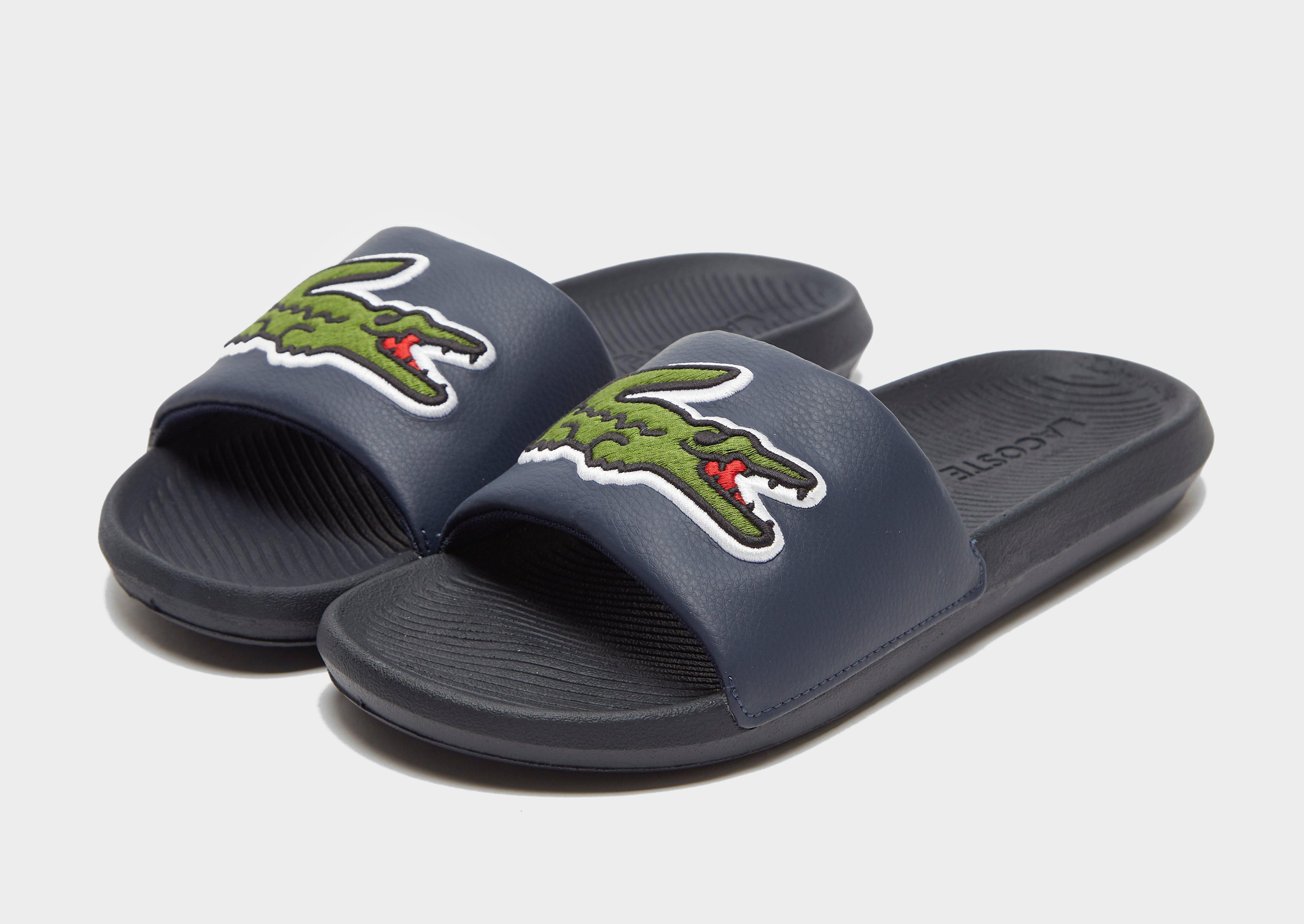 lacoste croco slides