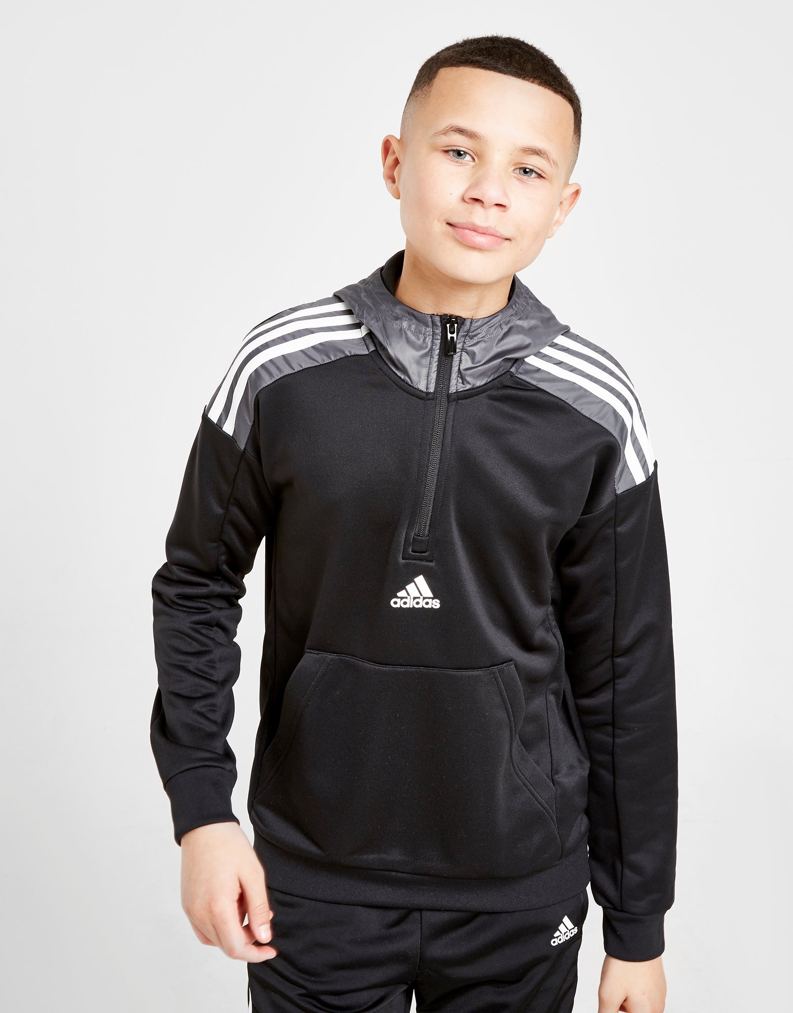 Buy Black adidas Match 1/4 Zip Overhead Hoodie JD Sports JD Sports