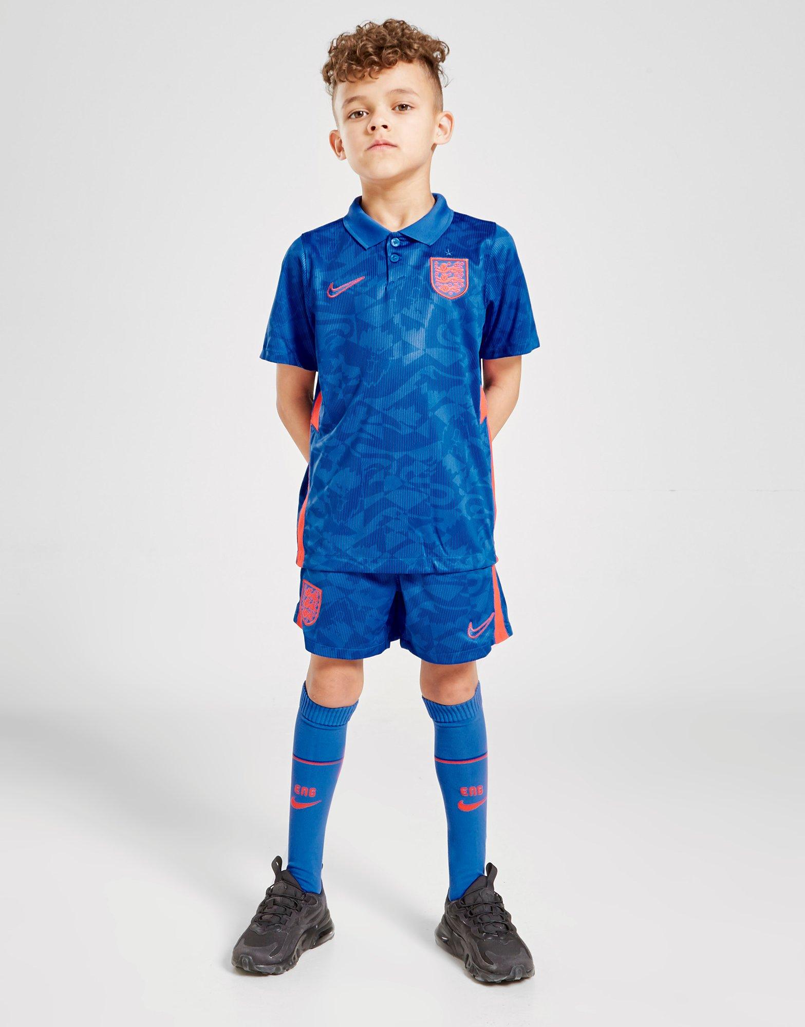 Blue Nike England 2020 Away Kit Children