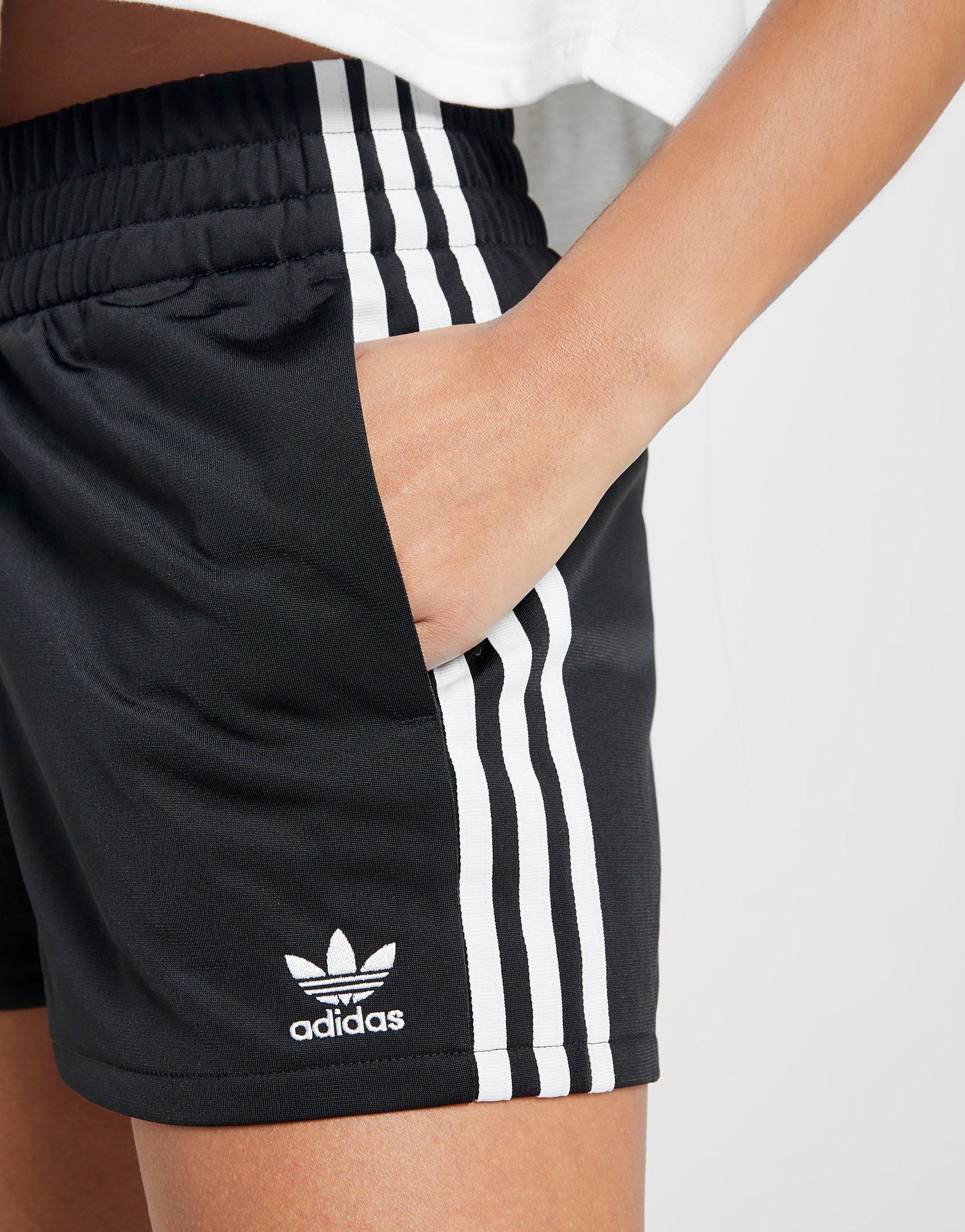 adidas 3 stripe poly shorts