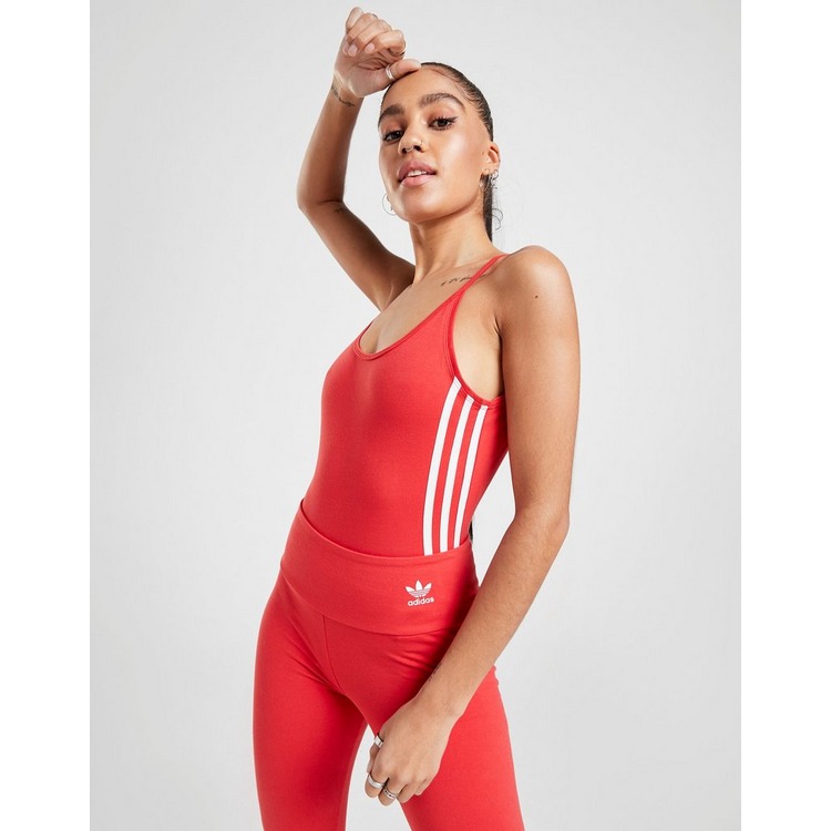 Koop Rood adidas Originals 3 Stripes Strappy Bodysuit Dames | JD Sports