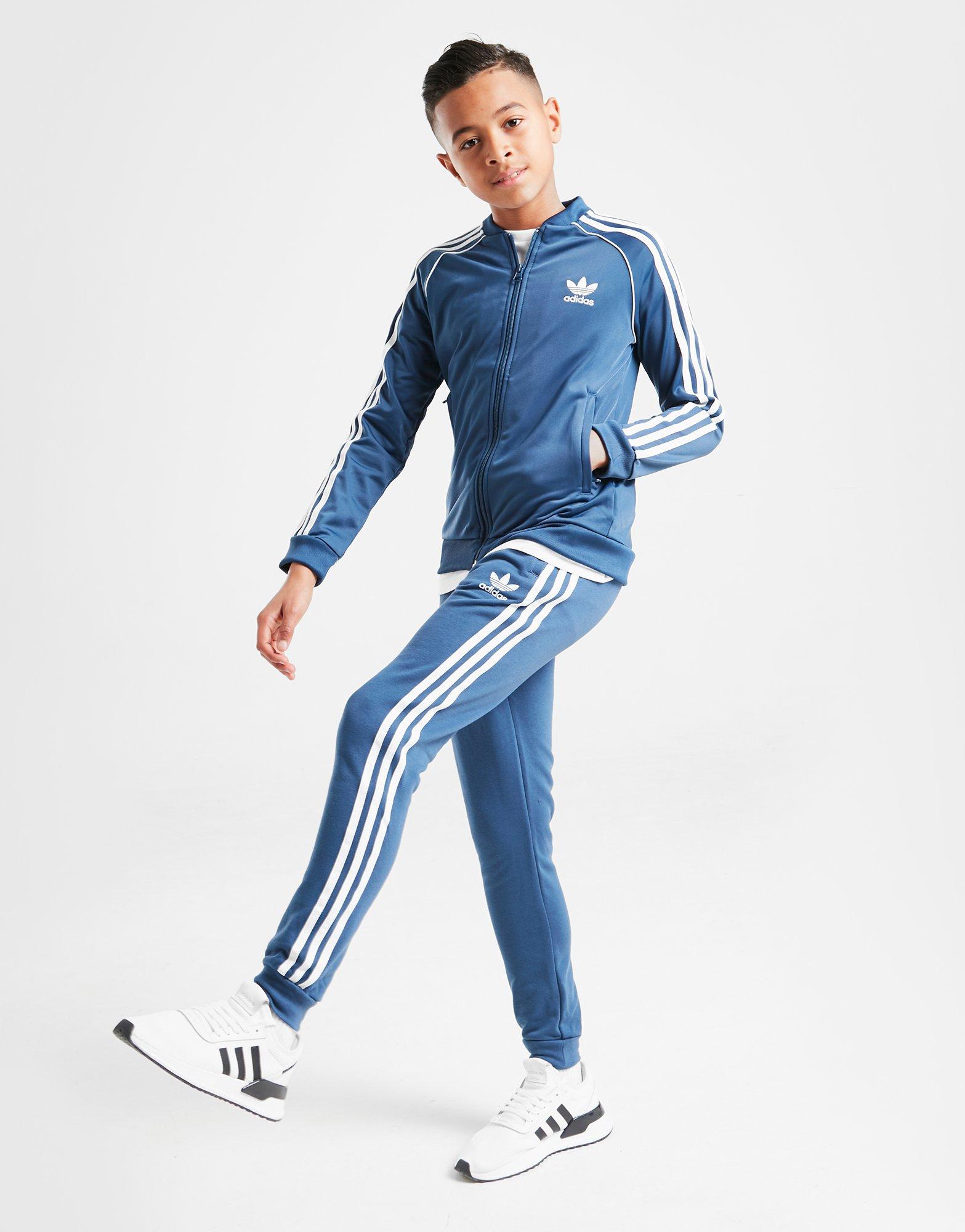 adidas originals fleece denim 3 stripe pants