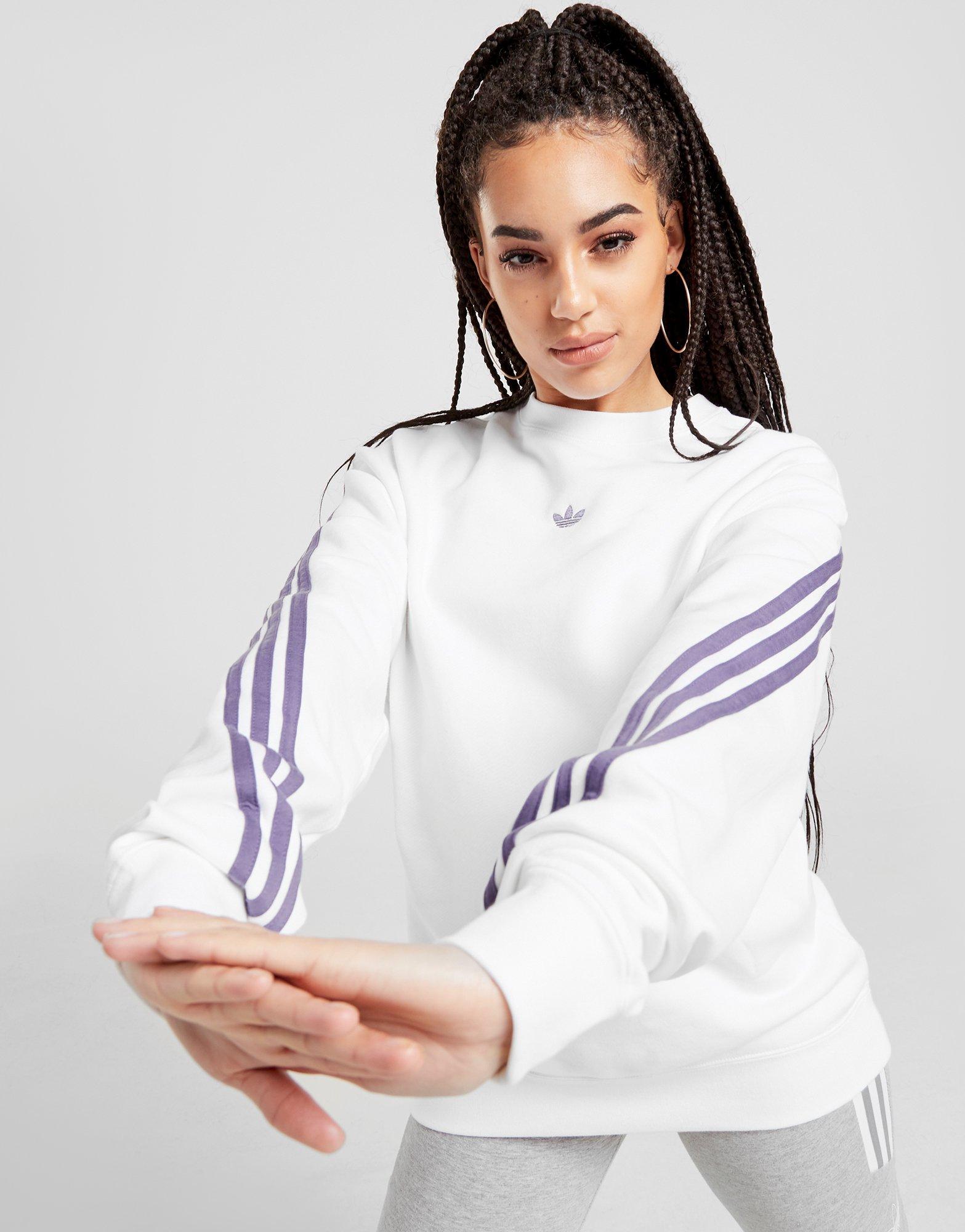 adidas originals sweatshirt with wrap 3 stripes in white